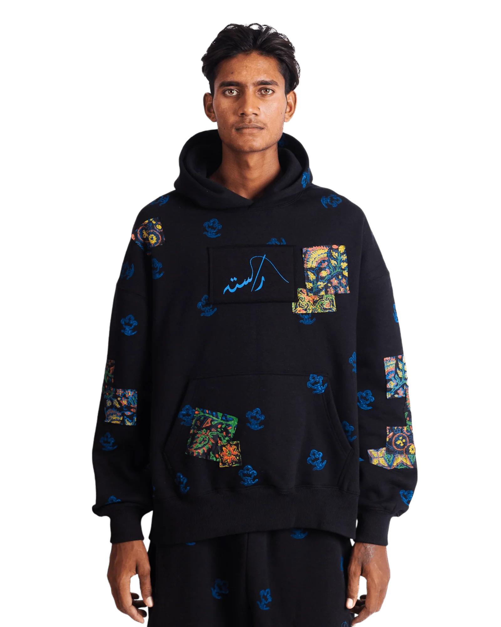 Patchwork block print hoodie V5 - Image 7