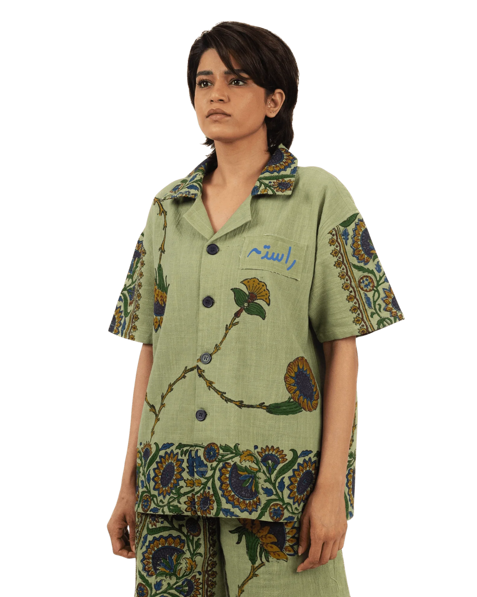 Petals of time block print shirt - Image 10