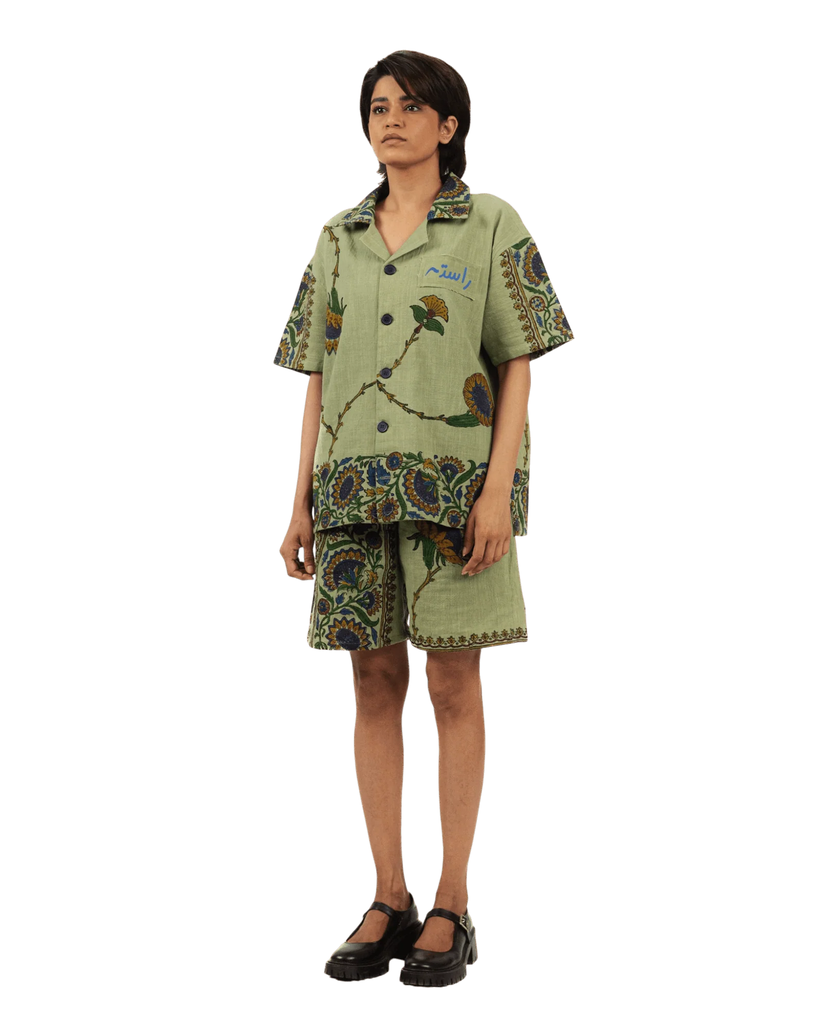 Petals of time block print shirt - Image 11