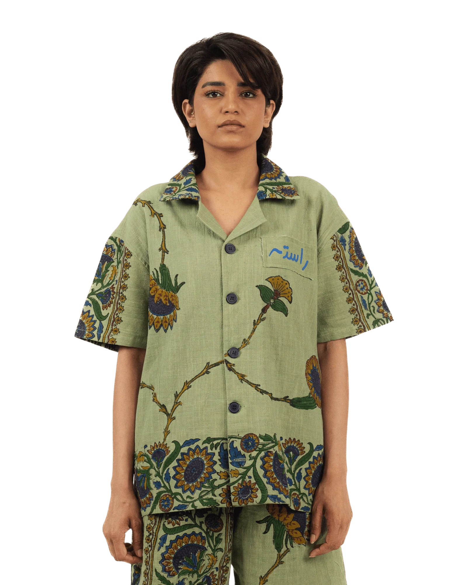Petals of time block print shirt - Image 3