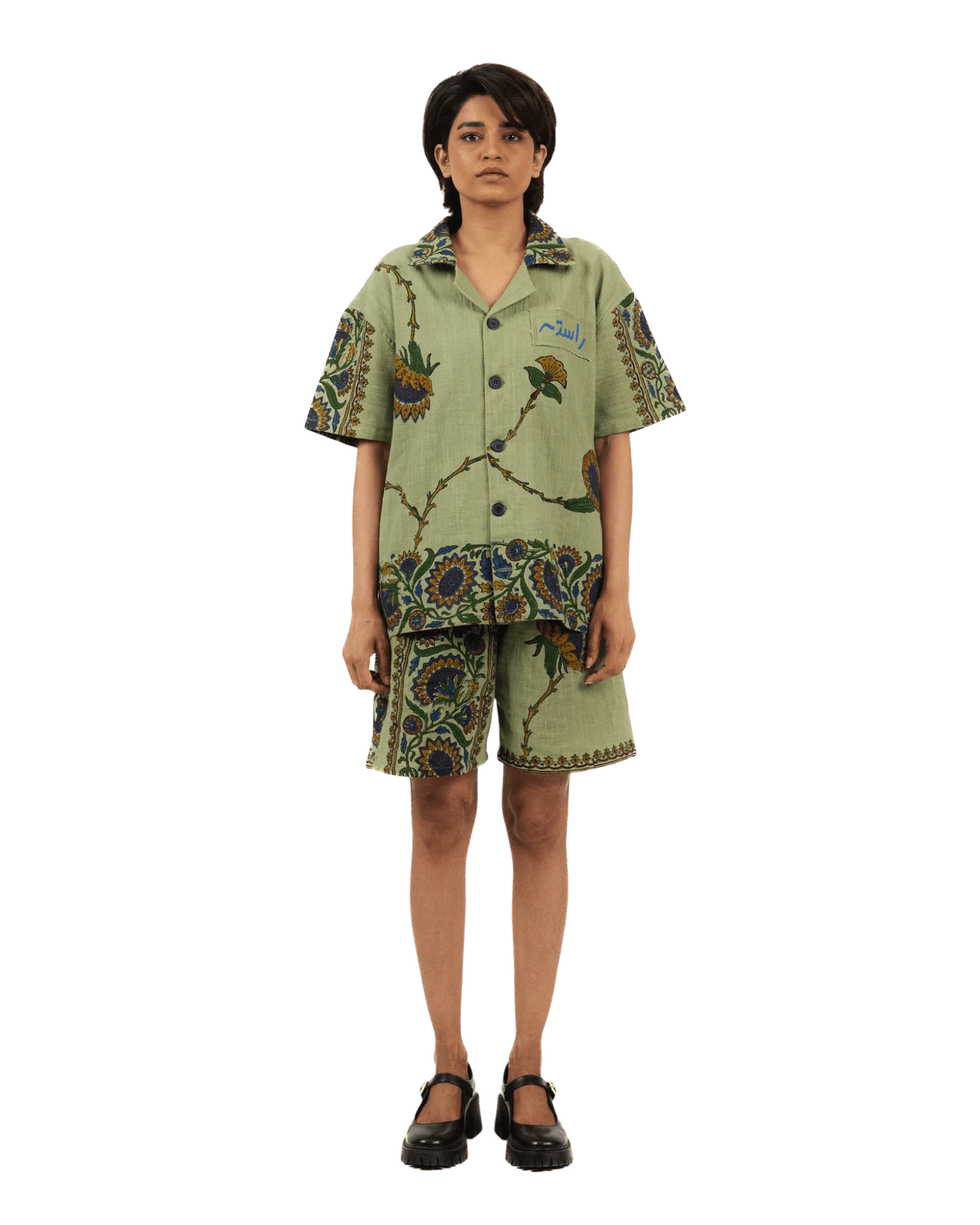 Petals of time block print shirt - Image 9