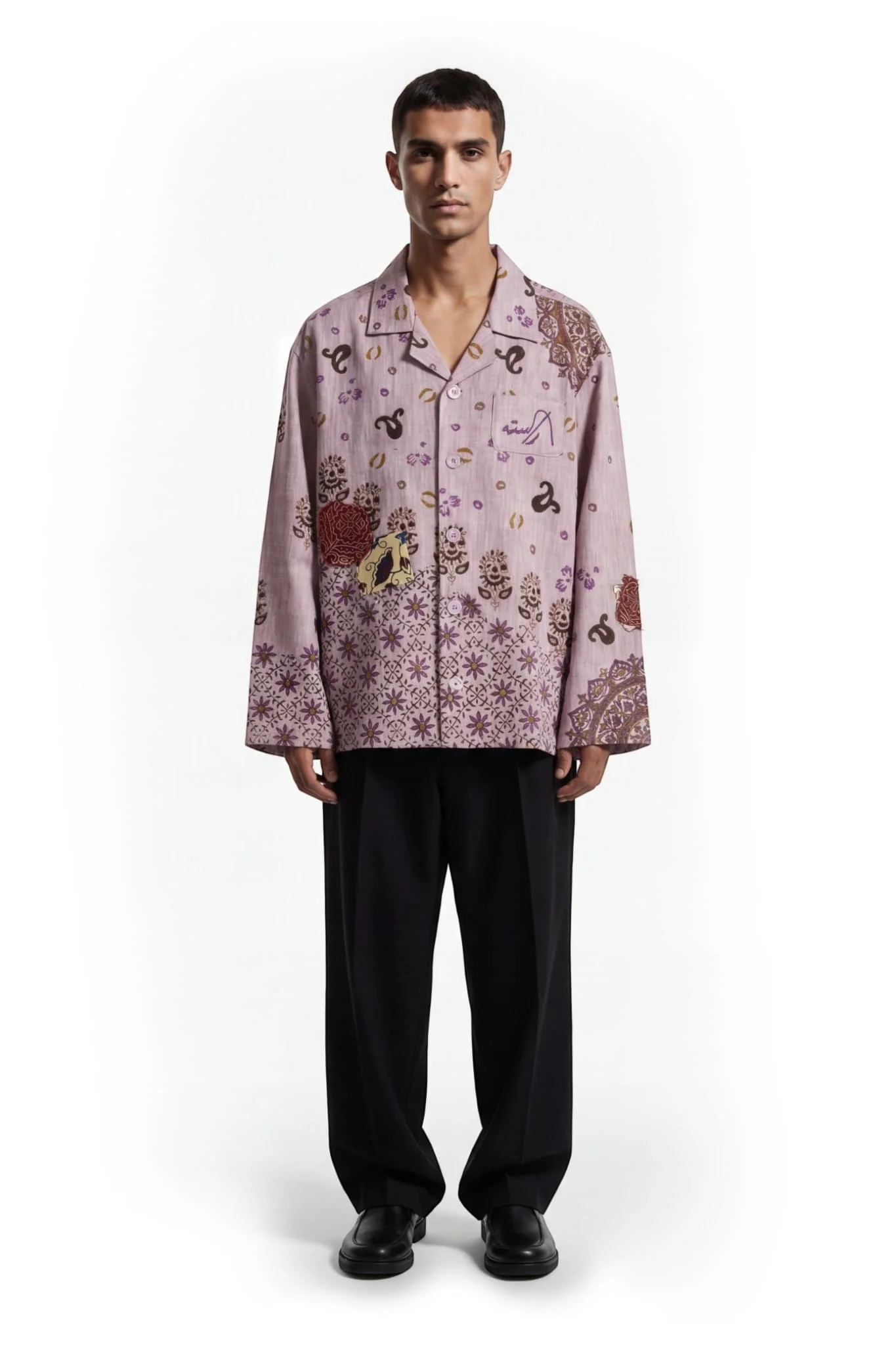 Pink blockprint button-down - Image 4