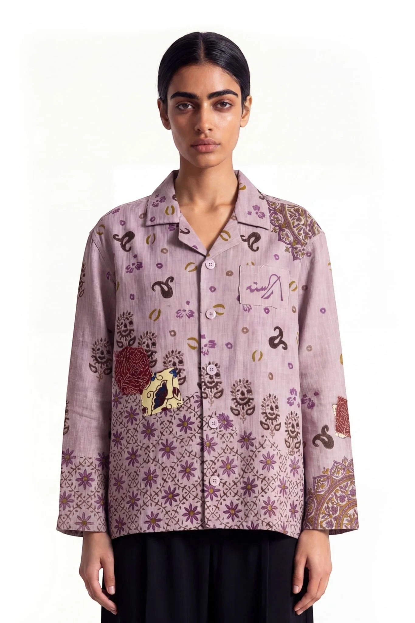 Pink blockprint button-down - Image 7