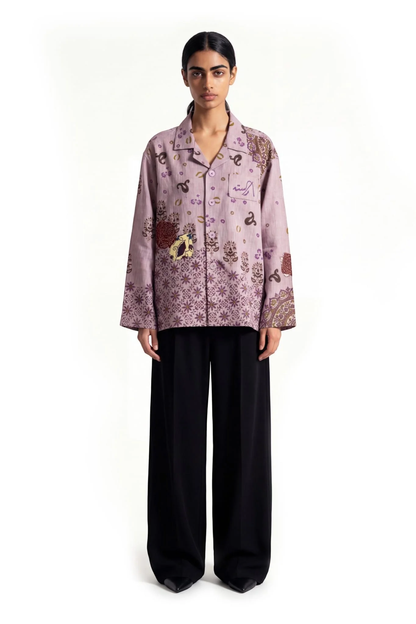 Pink blockprint button-down - Image 9
