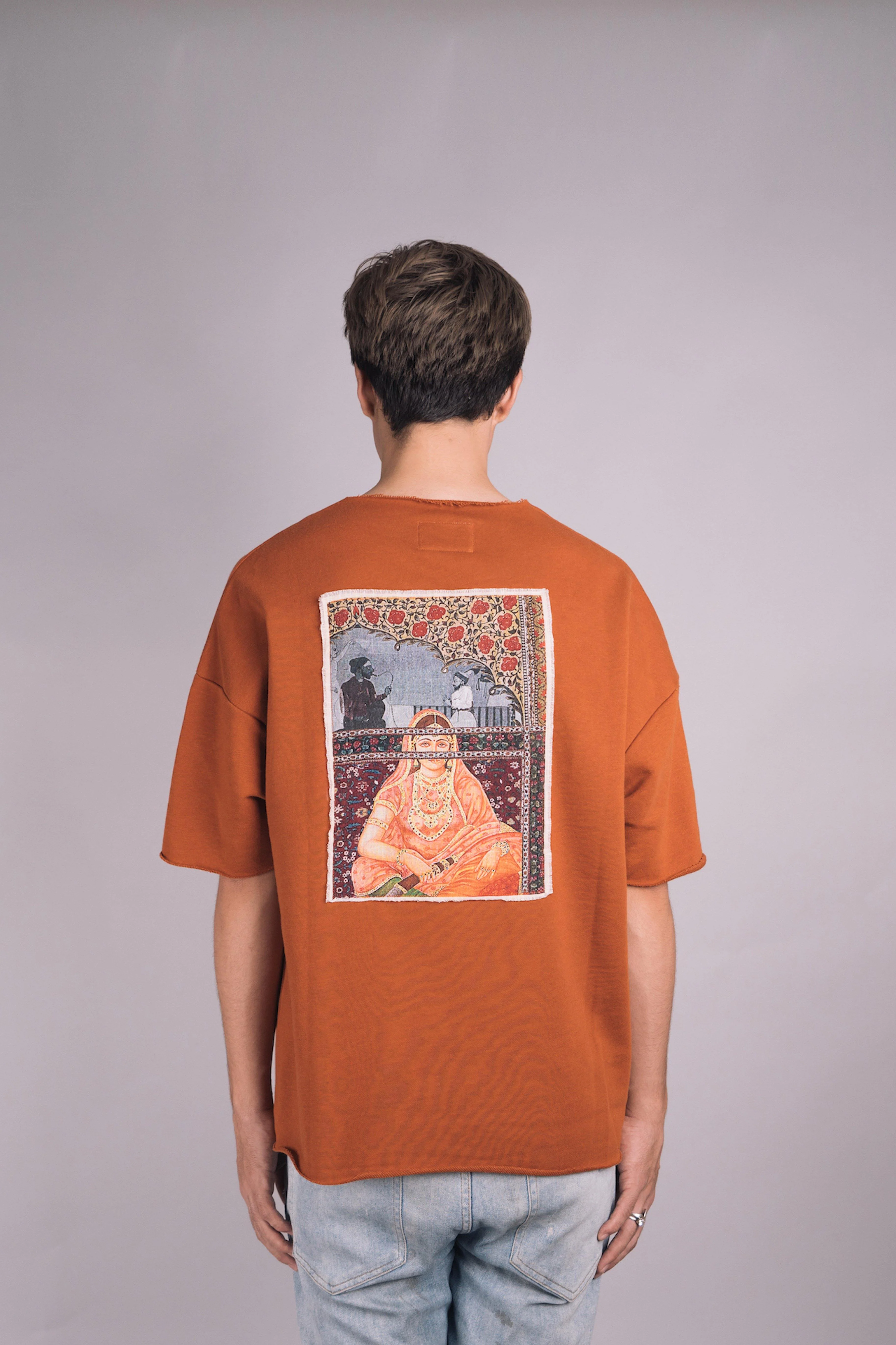 Heavy weight rust orange pop-art T-shirt - Image 10