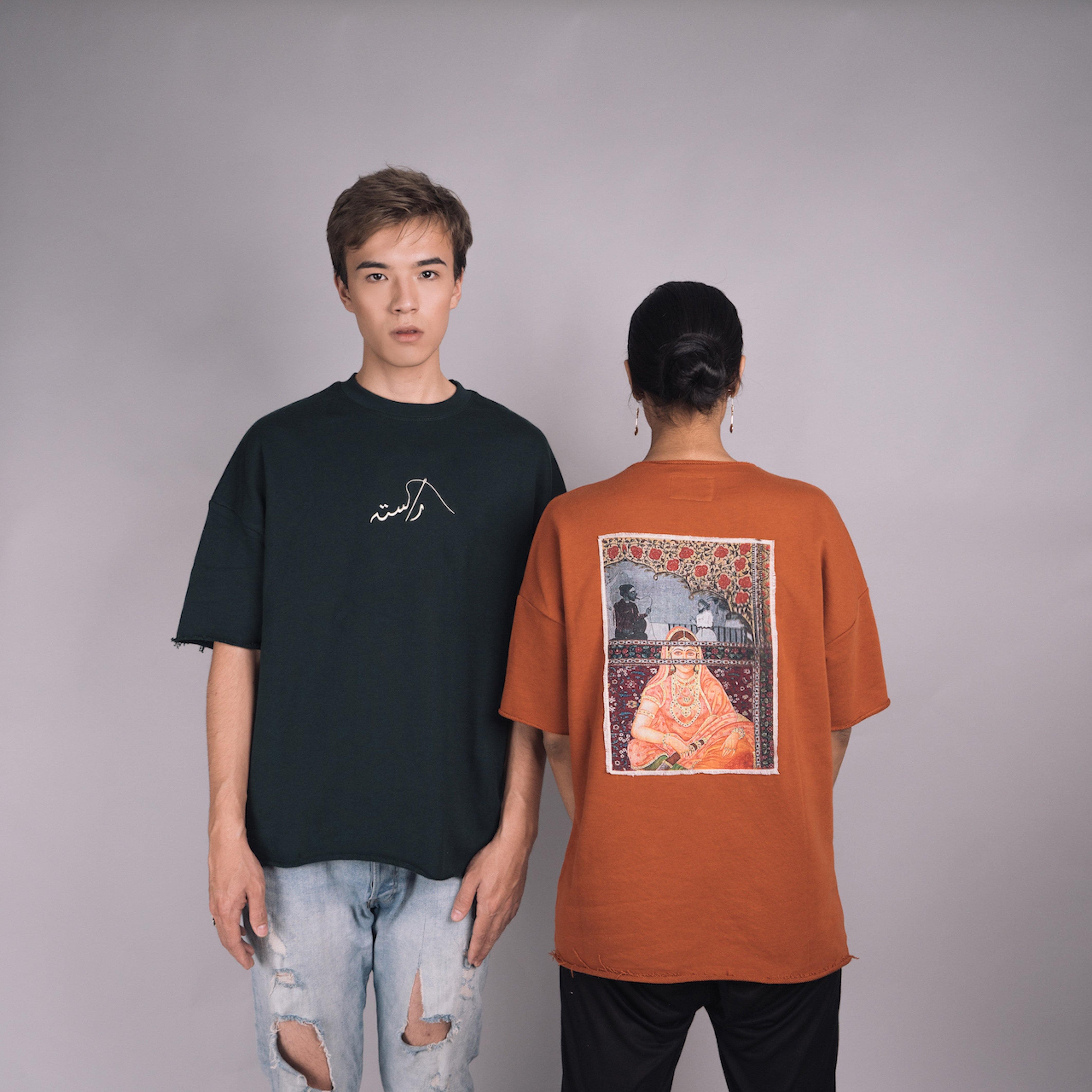 Heavy weight rust orange pop-art T-shirt - Image 3