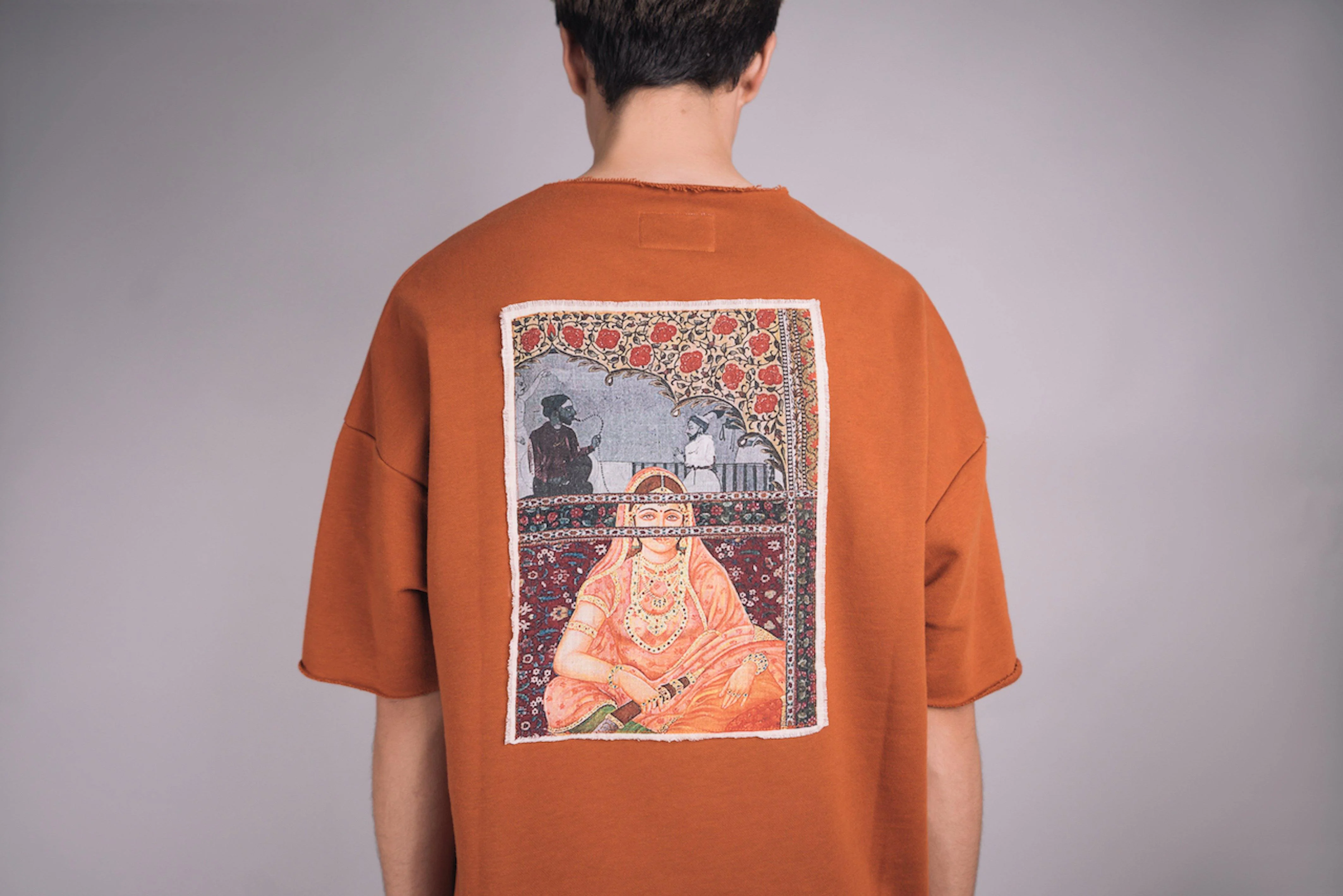 Heavy weight rust orange pop-art T-shirt - Image 4
