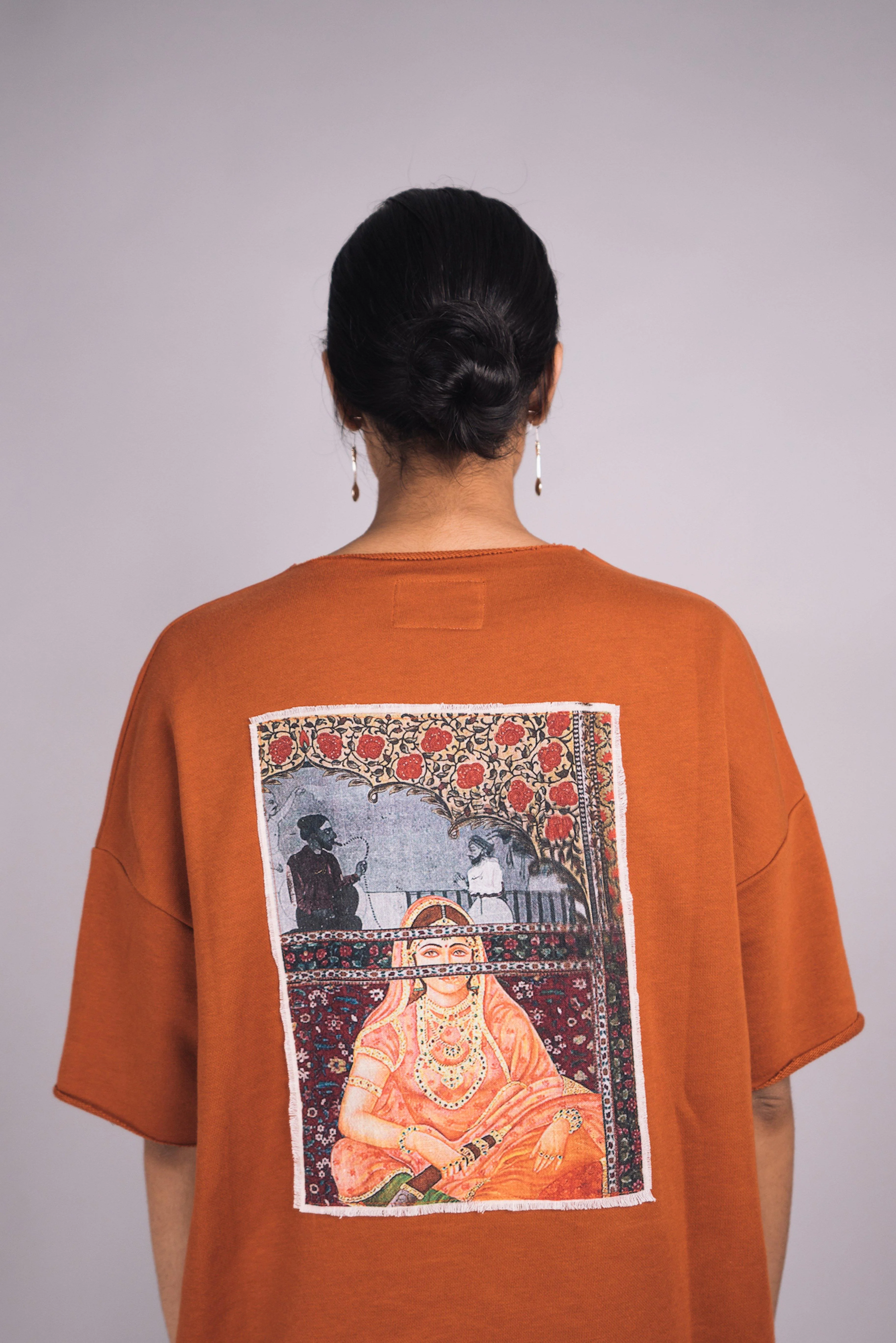 Heavy weight rust orange pop-art T-shirt - Image 6