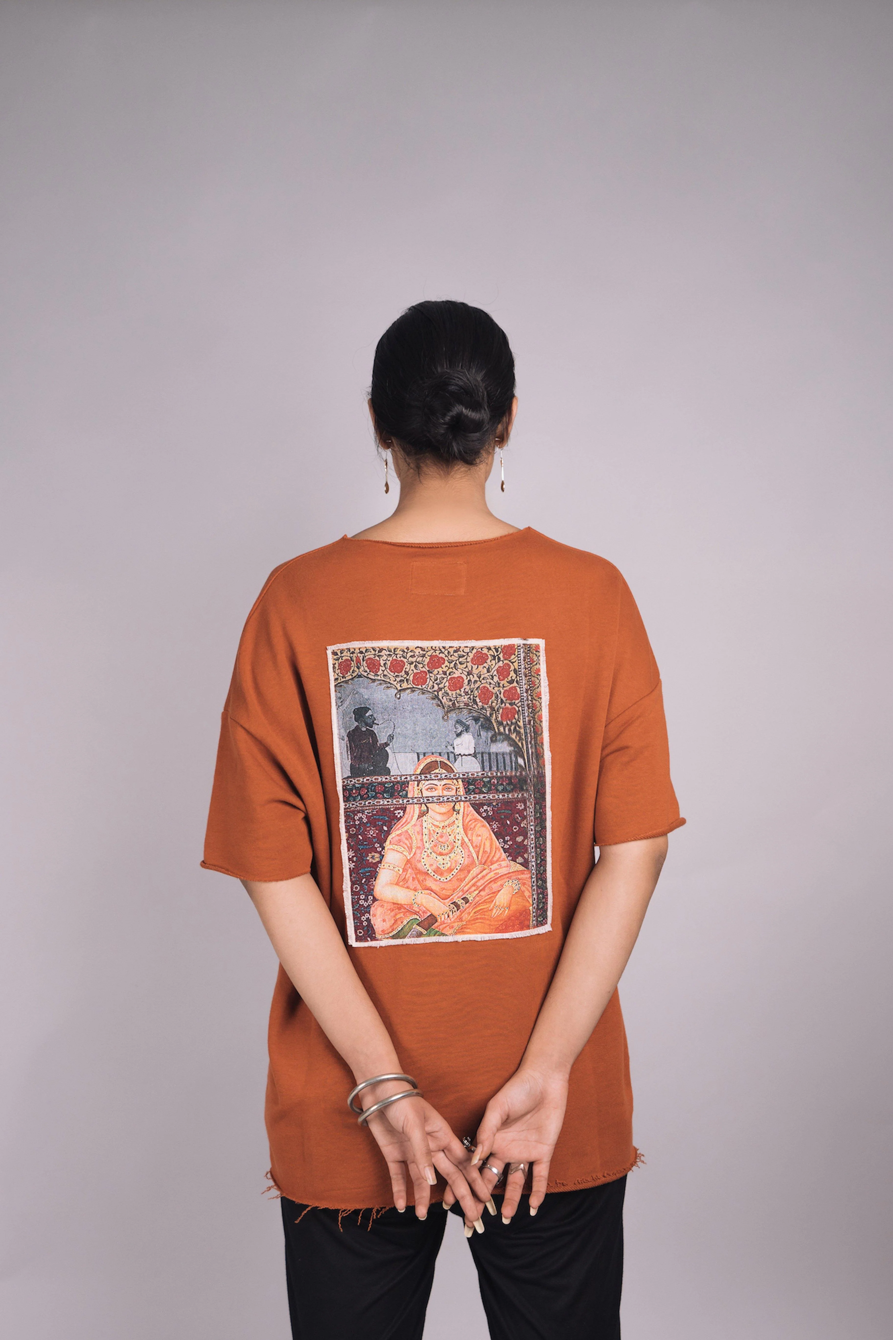 Heavy weight rust orange pop-art T-shirt - Image 7