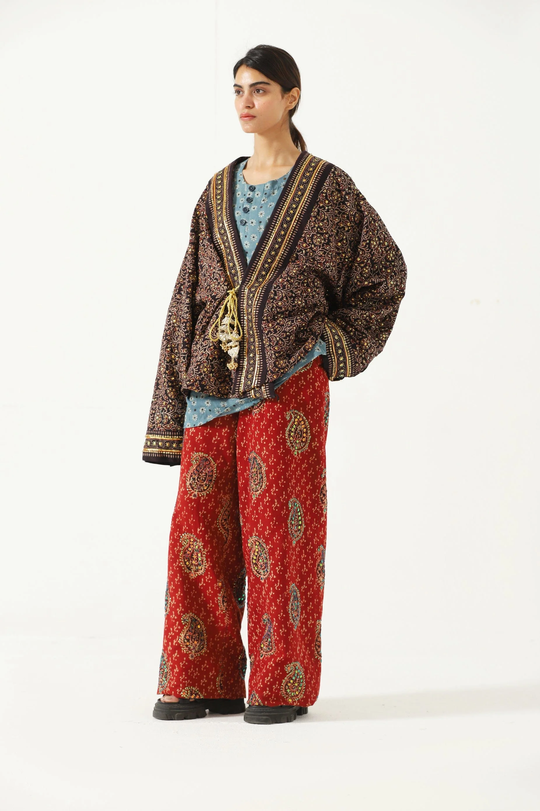 "Rajasthan" hand block print trousers - Image 6