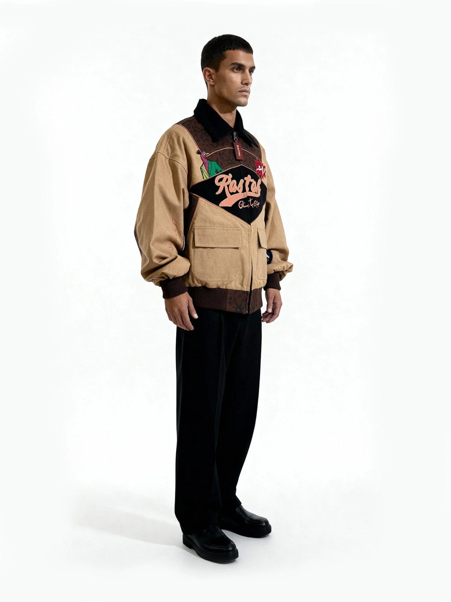 Embroidered denim bomber jacket - Image 6