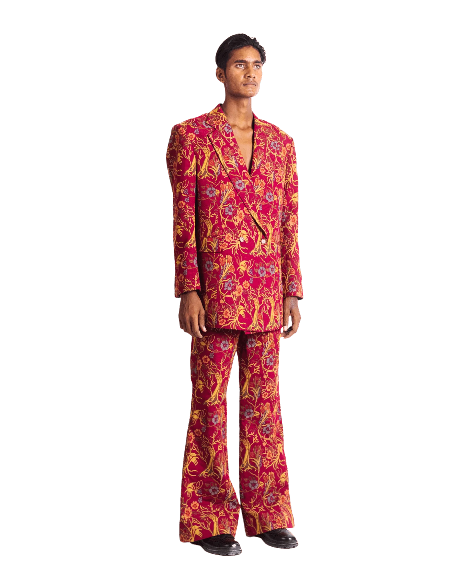 "Red affair" jacquard woven coat - Image 6