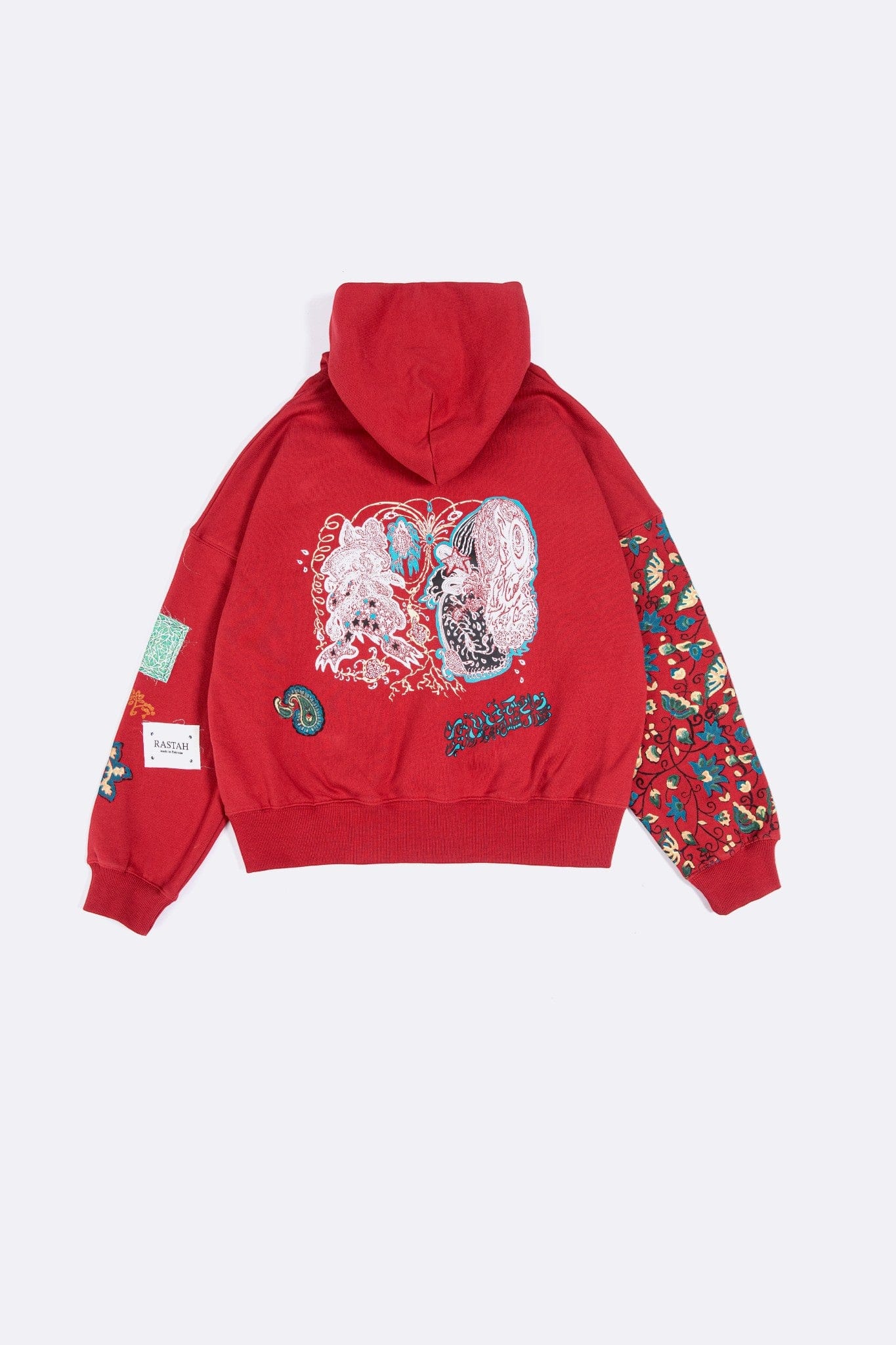 Red block-printed hoodie - Image 5