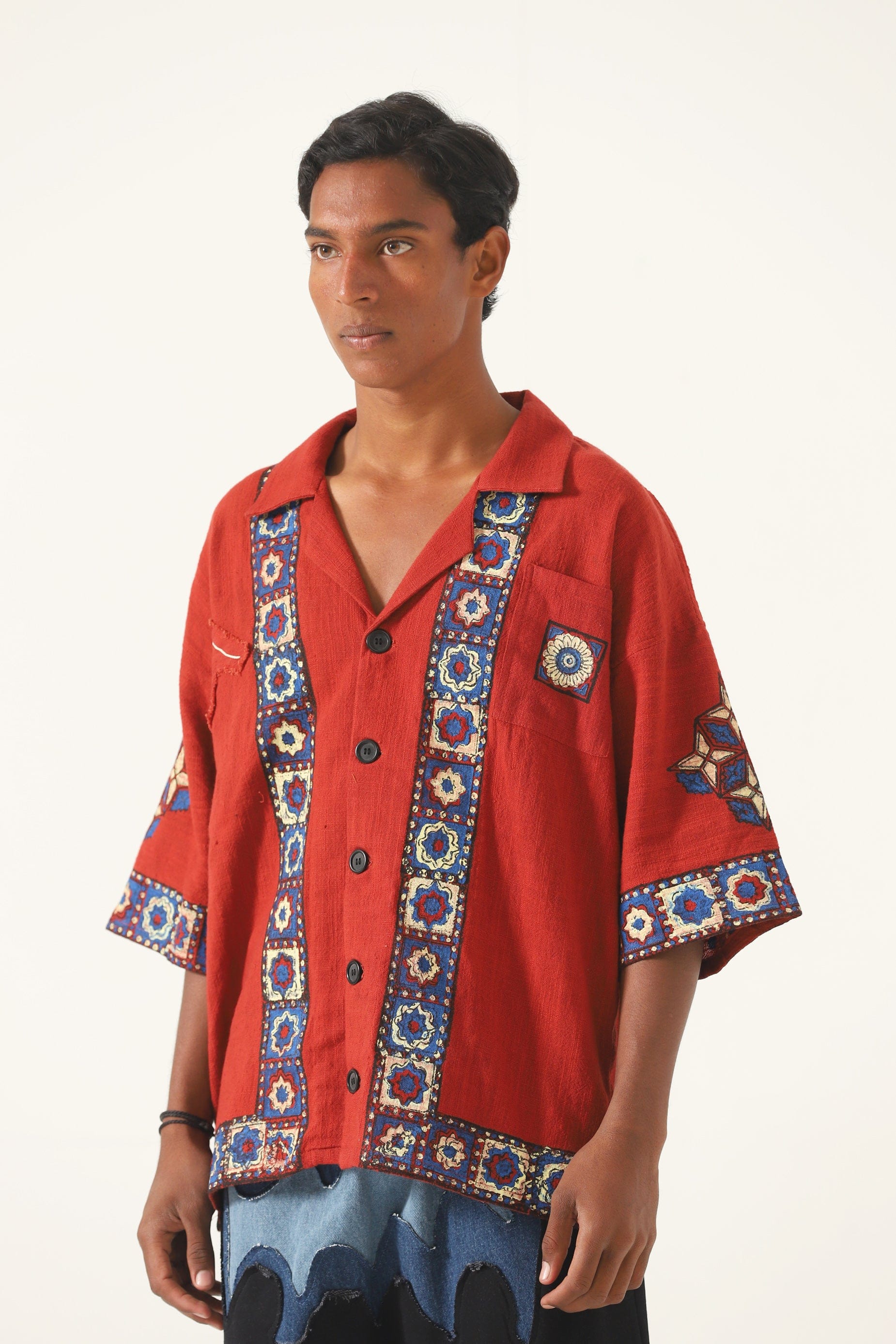 "Kahani" version 2 block print button-down - Image 3