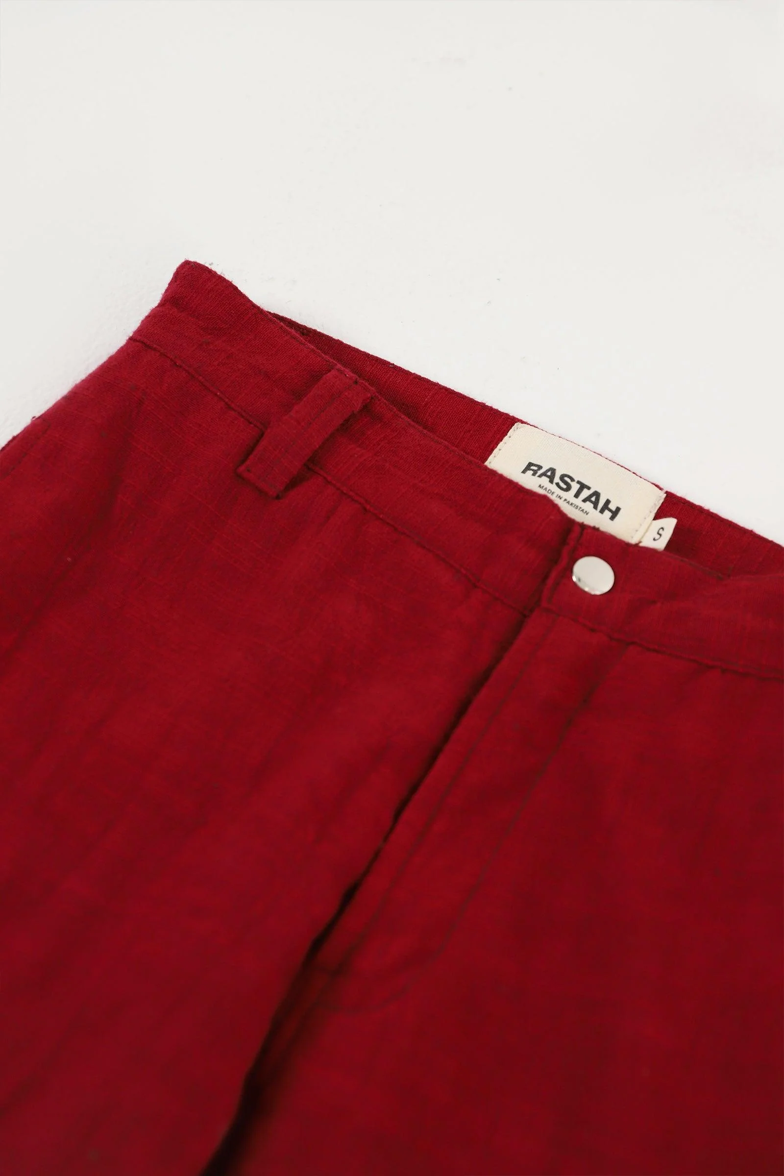 Red ladies khaddar pant - Image 3