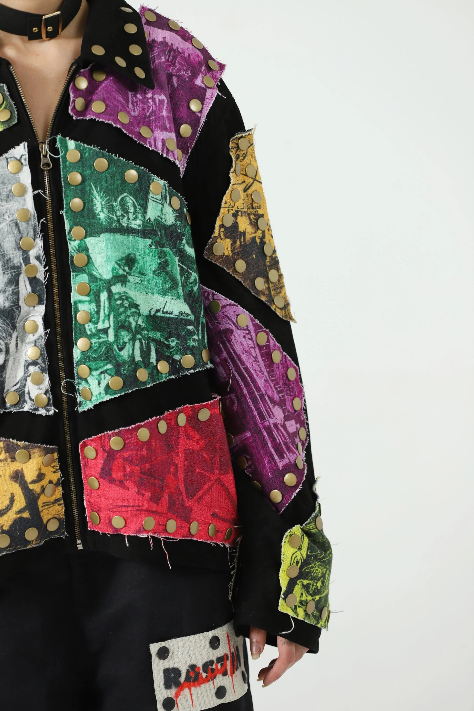 Reversible leather patch jacket - Image 19