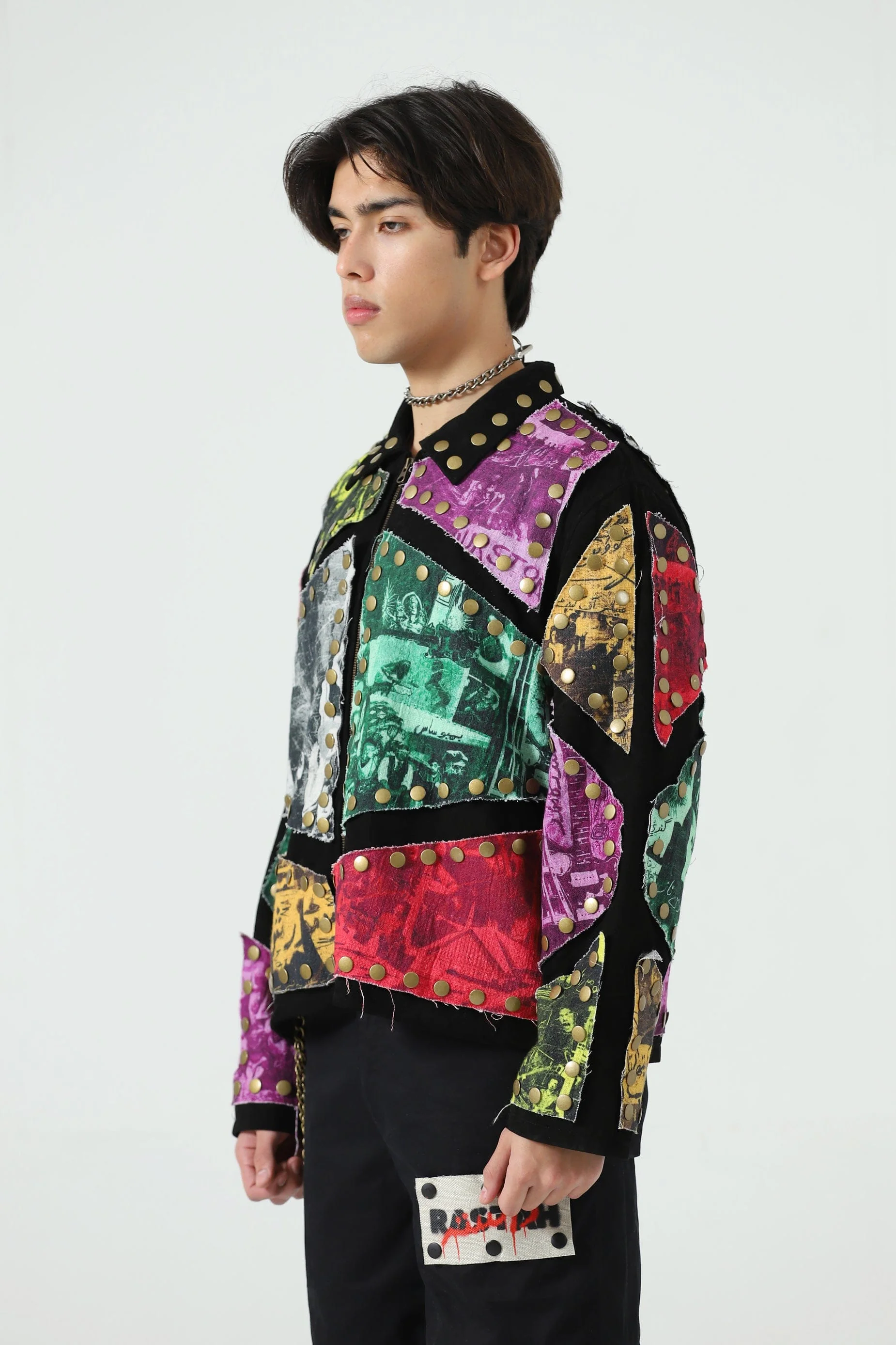 Reversible leather patch jacket - Image 3