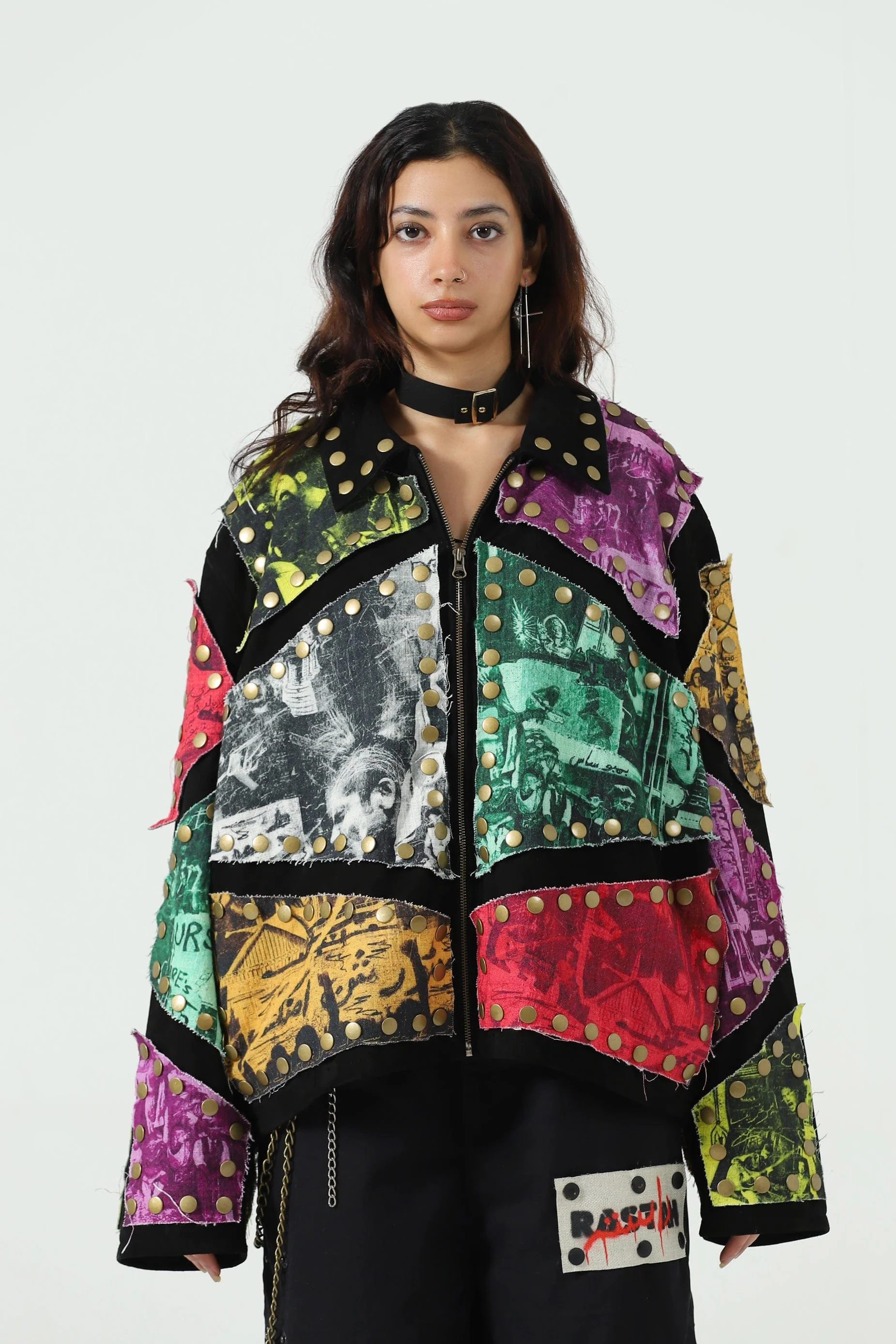 Reversible leather patch jacket - Image 4