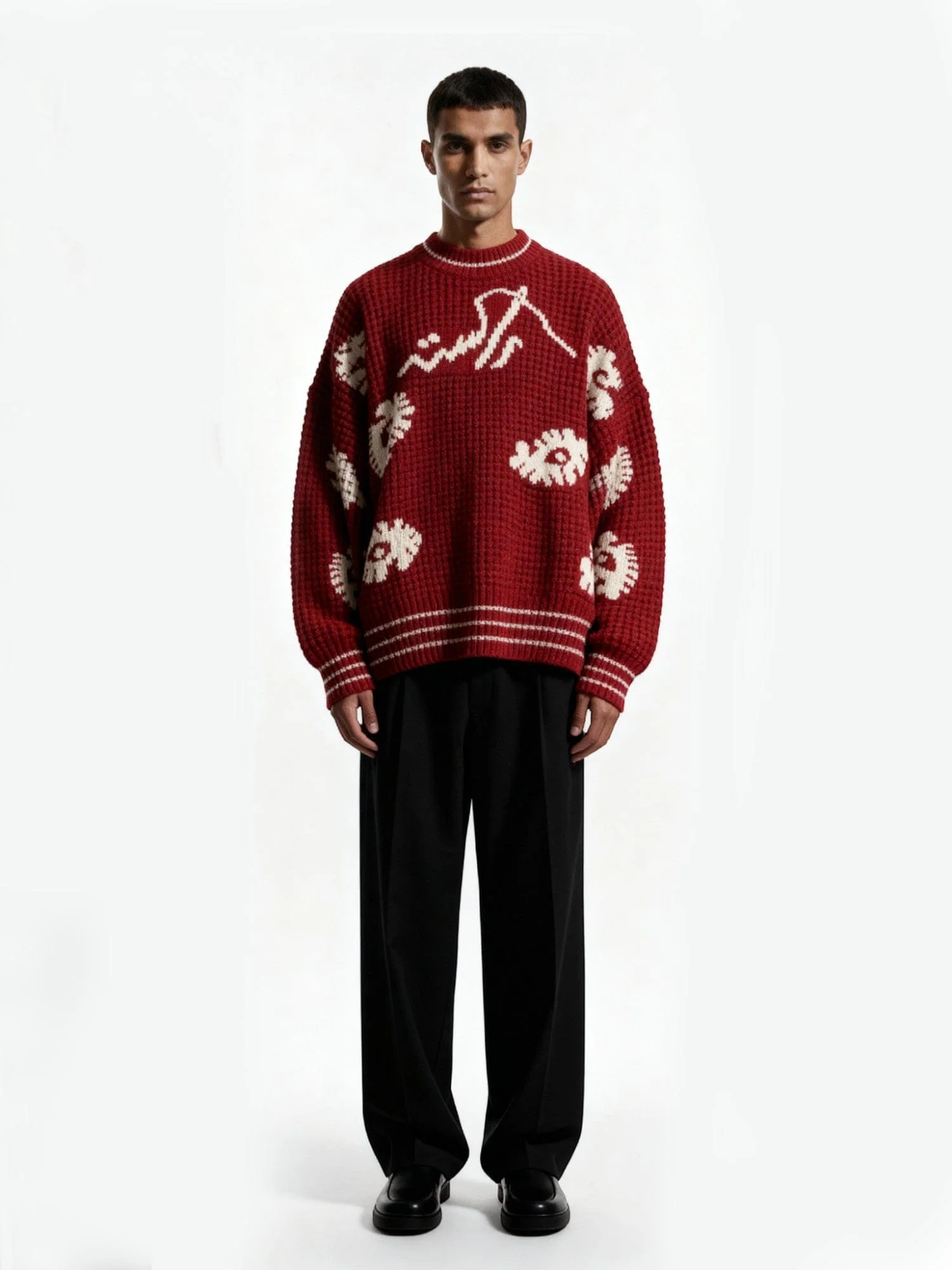 "Love in the fall" paisley chunky knit sweater - Image 4