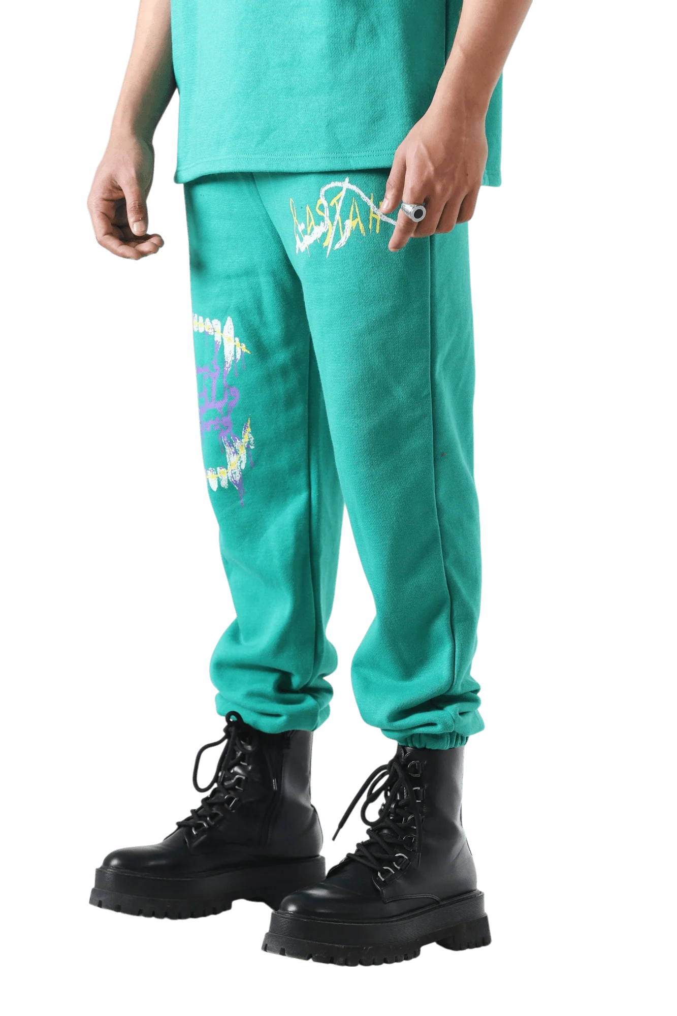 "The introspective vampire" sea green sweatpant - Image 3