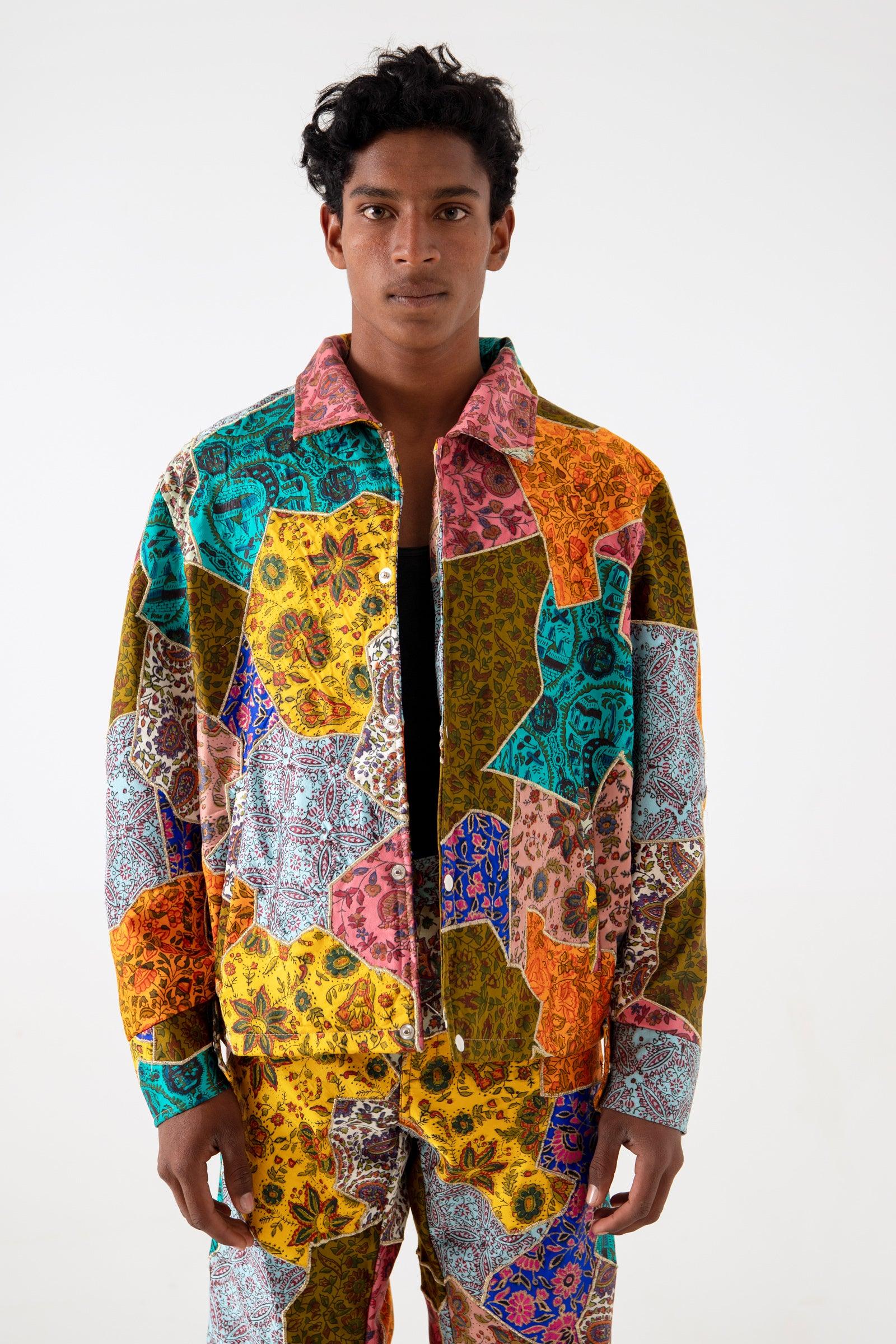 Silk blockprint patchwork jacket V2 - Image 3