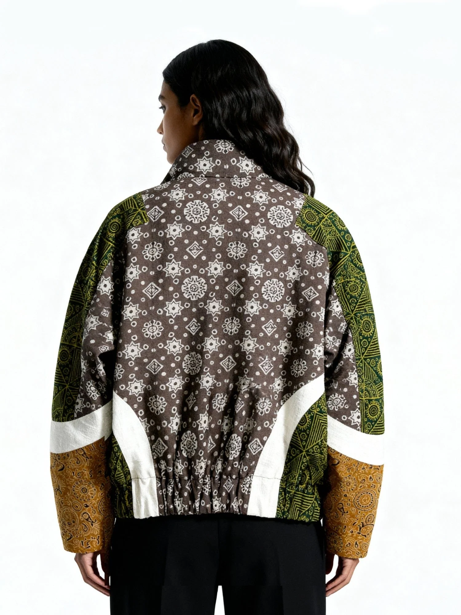 "A night in como" Ajrak quilted bomber jacket - Image 10