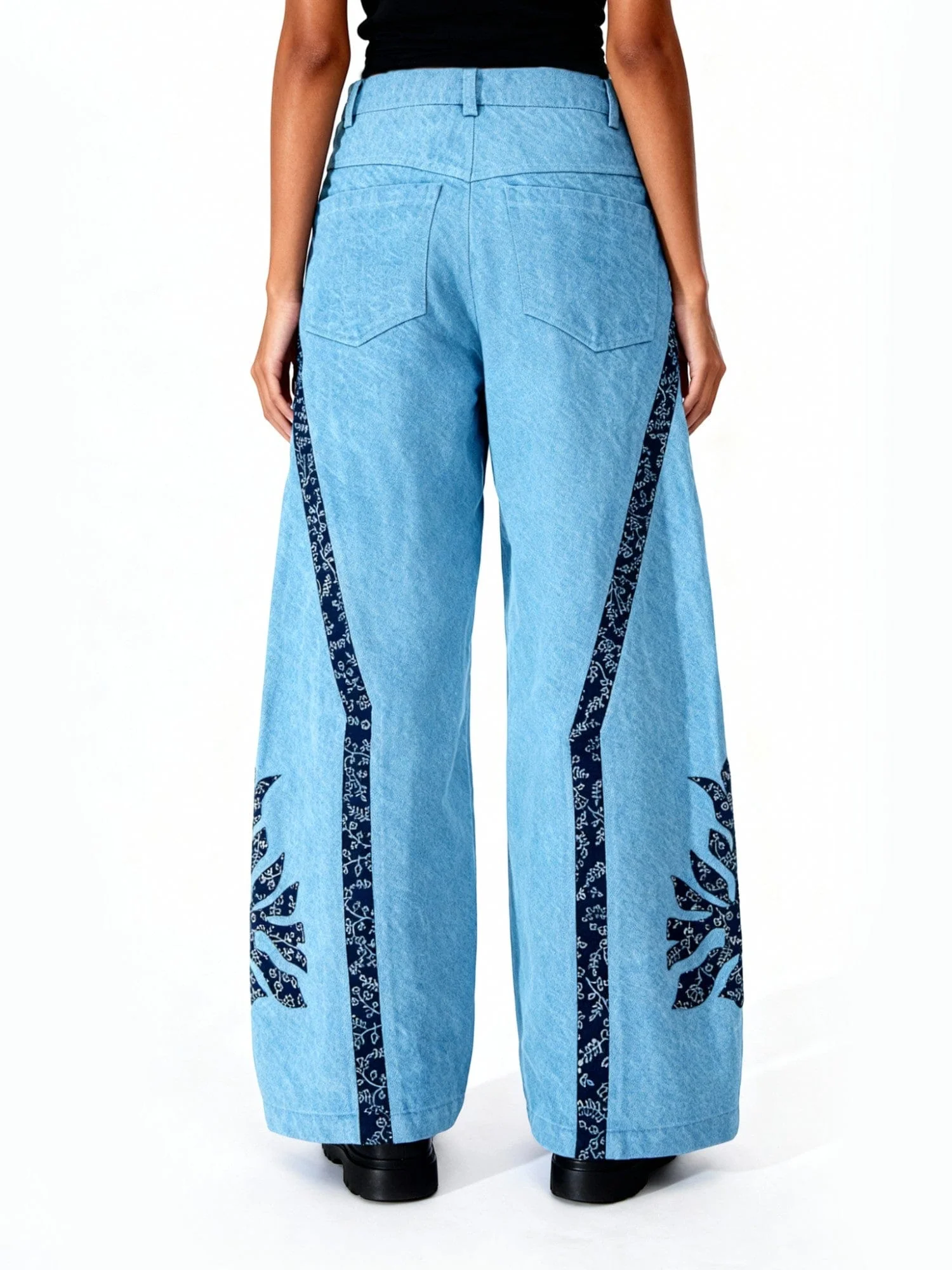 Handprinted denim trousers - Image 10