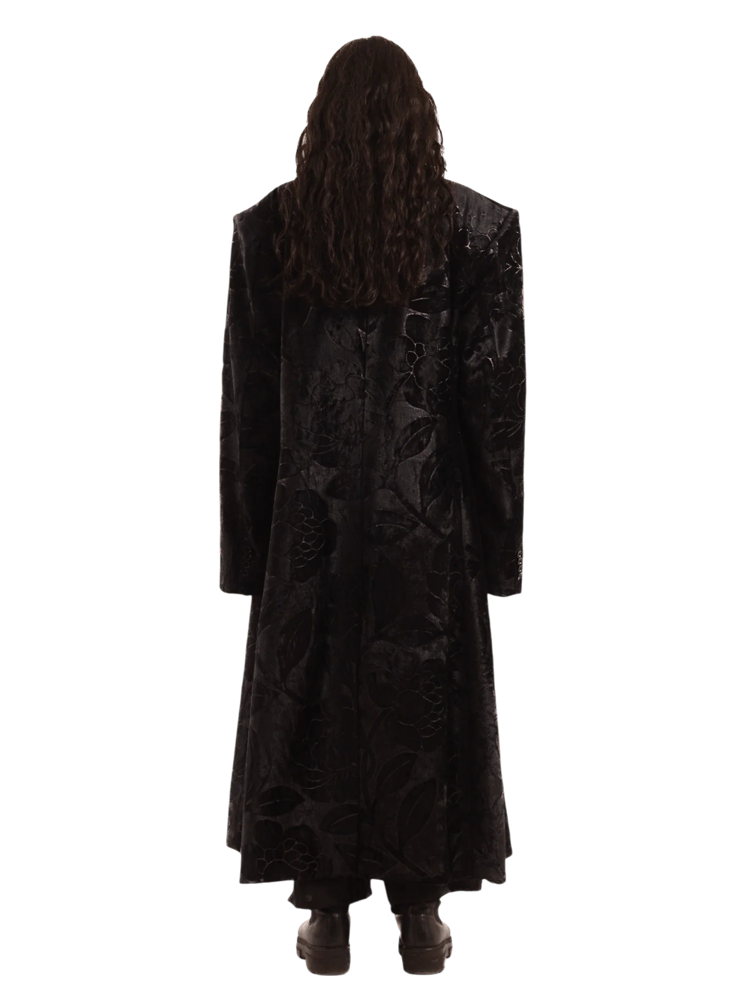 Siyah gulab jacquard coat - Image 10