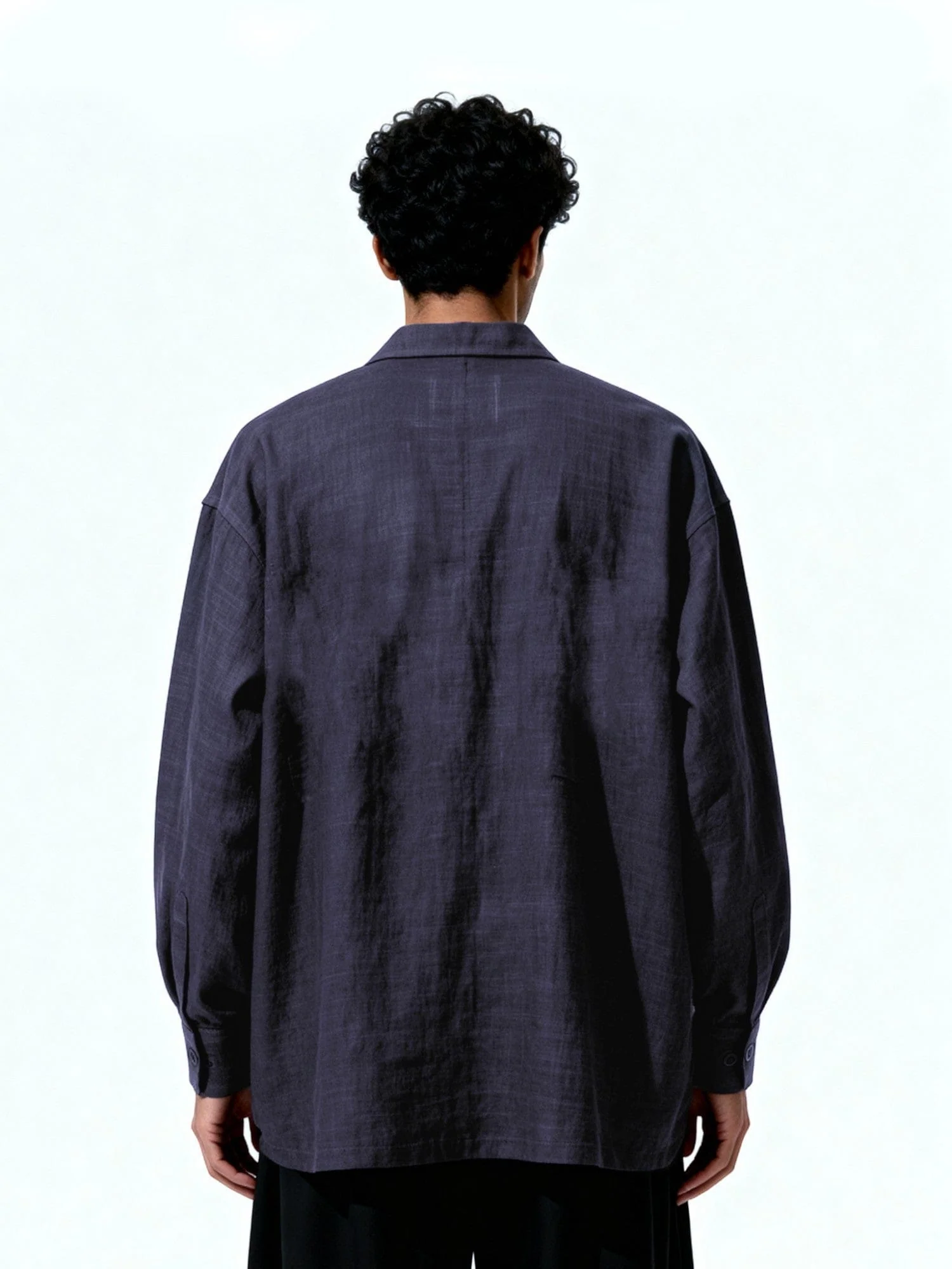 Handwoven slate-grey button-down - Image 2