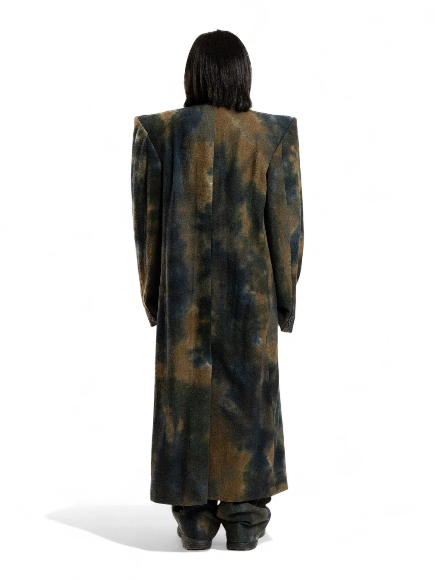 Smoked canvas wool long coat - Image 14