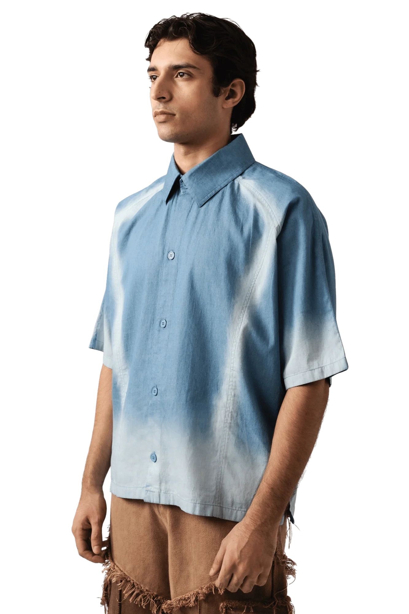 Spray fade denim button-down - Image 6