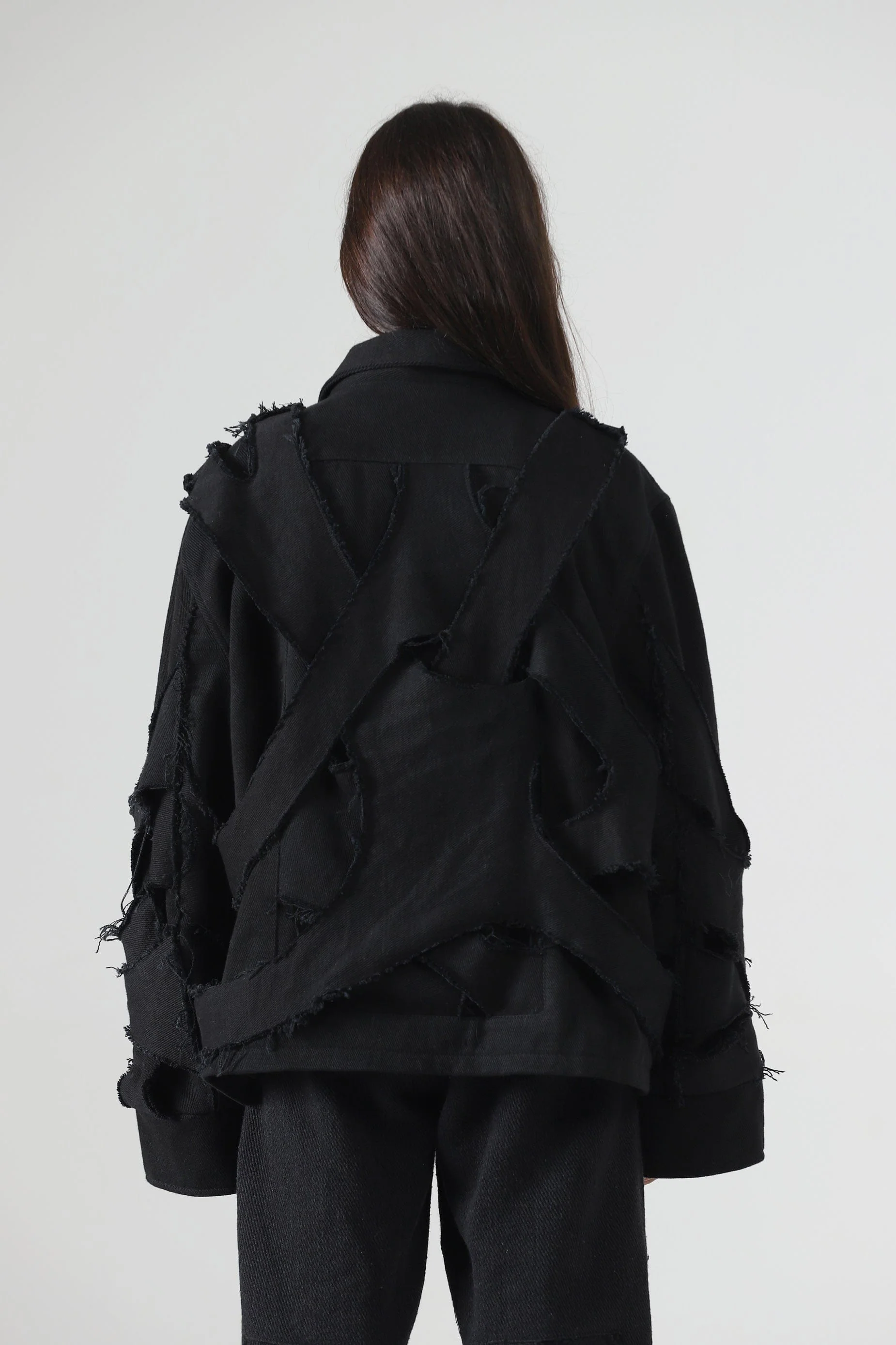 Handwoven denim strap jacket - Image 10