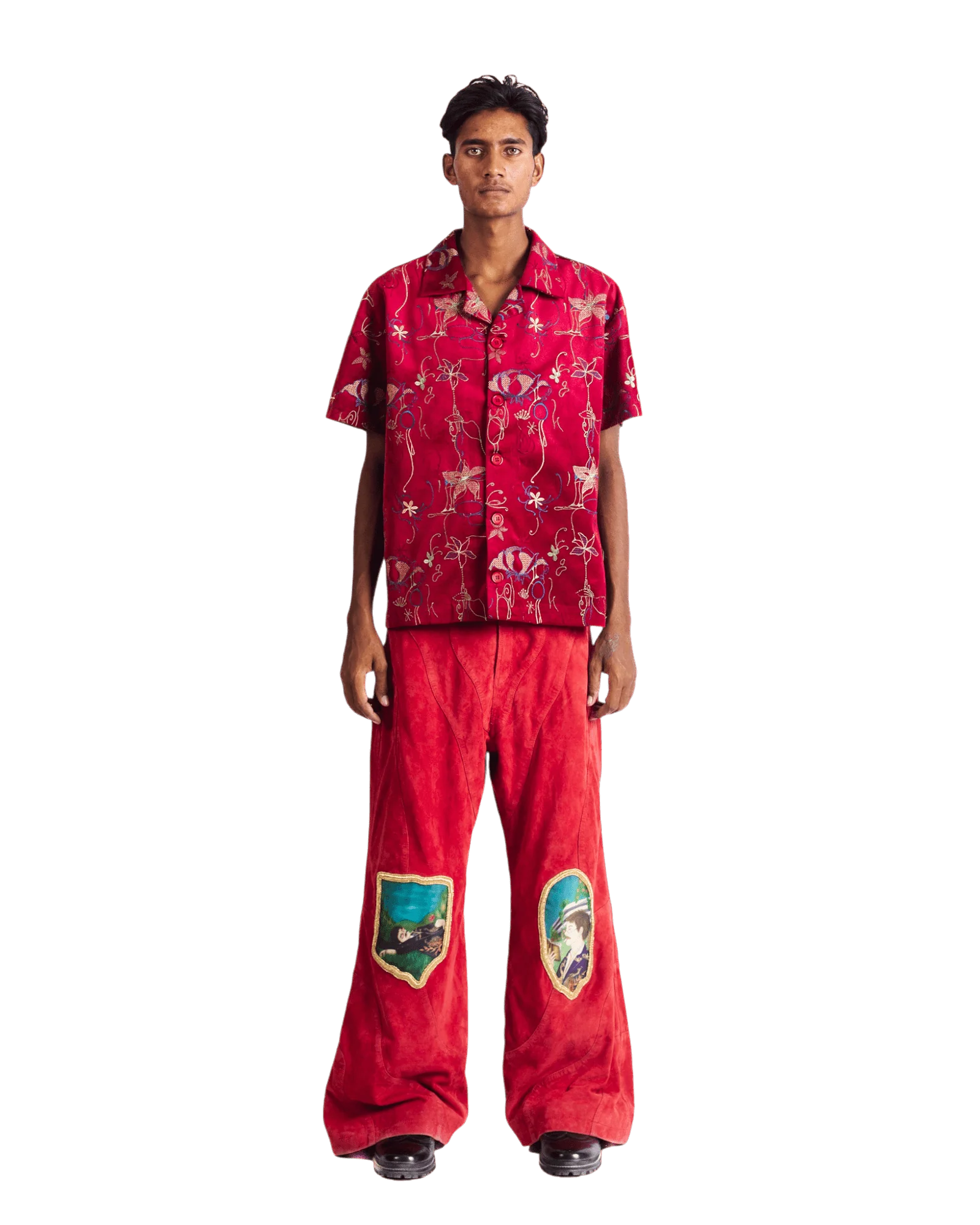 "Study in scarlet" velvet button-down - Image 4