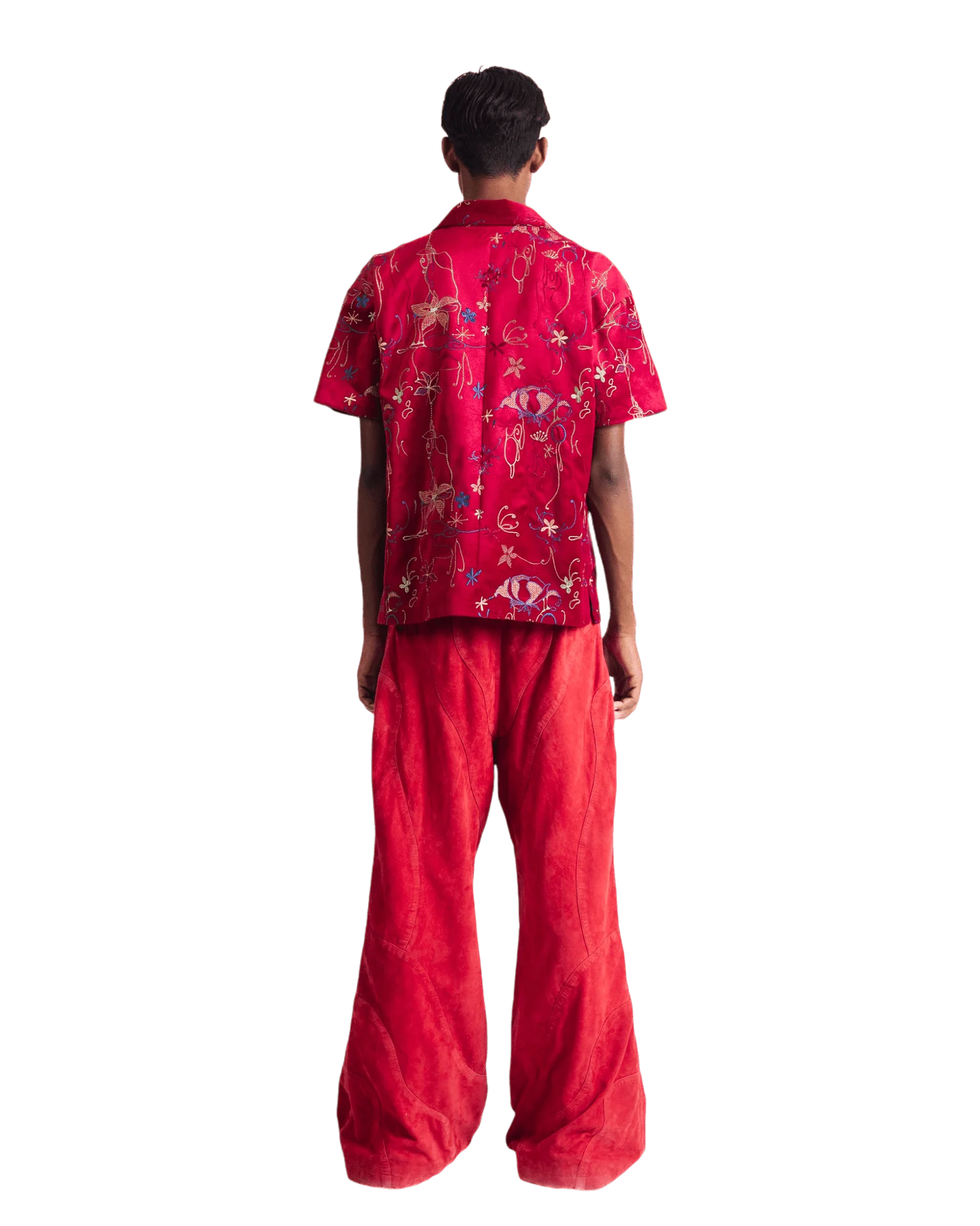 "Study in scarlet" velvet button-down - Image 7