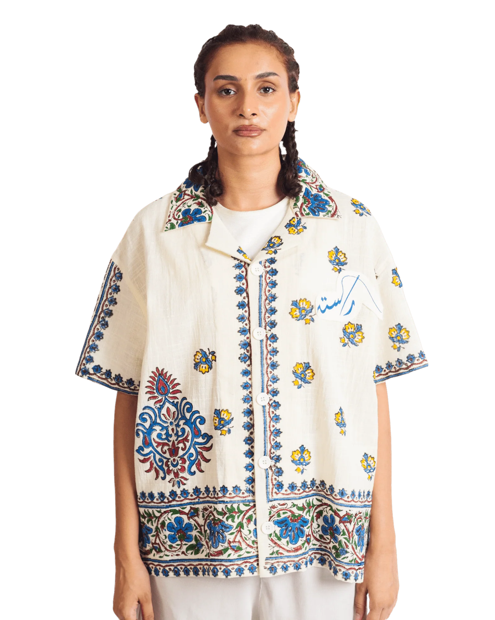 "Summer dream" block print button-down - Image 3