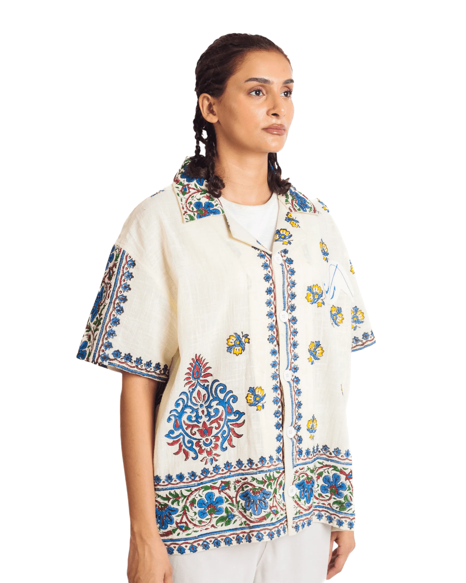 "Summer dream" block print button-down - Image 9