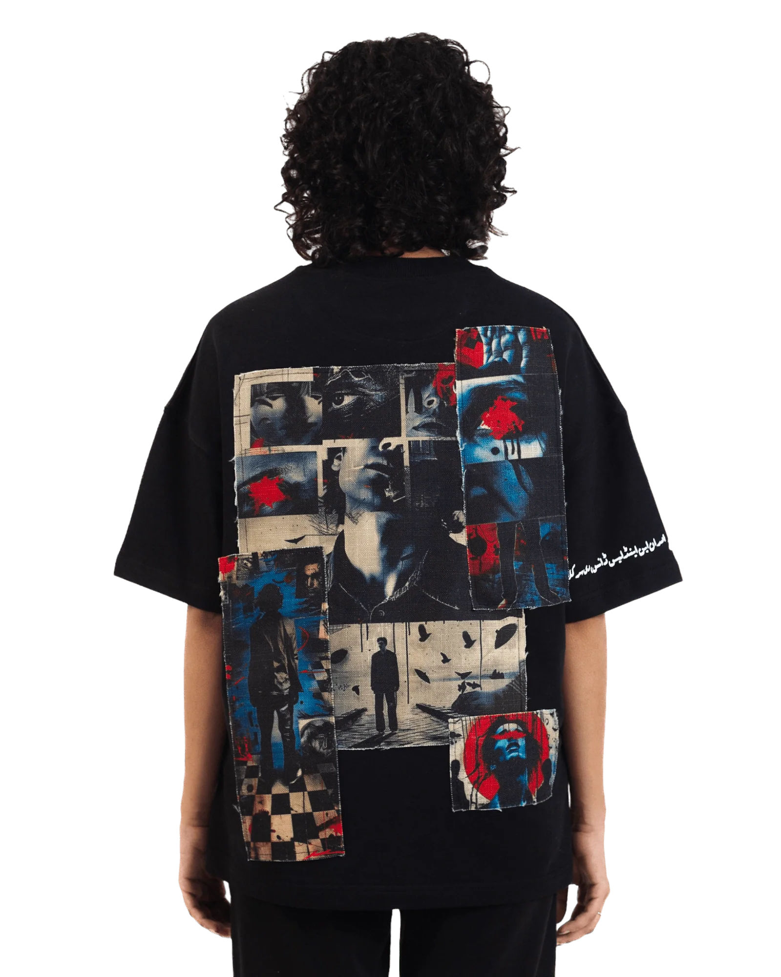 "Perpetual motion" oversized black T-shirt - Image 9