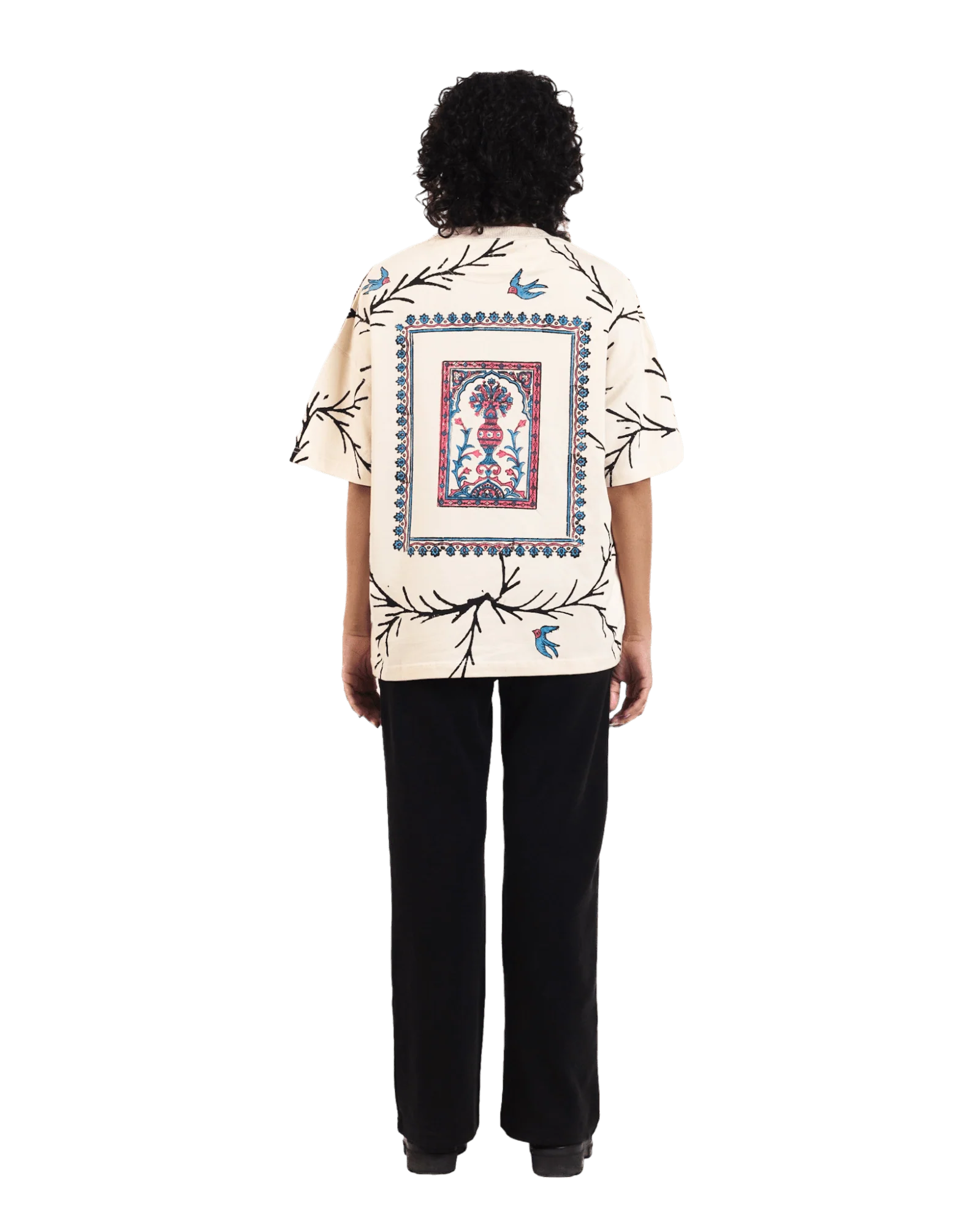"Vase of life" hand block printed T-shirt - Image 12