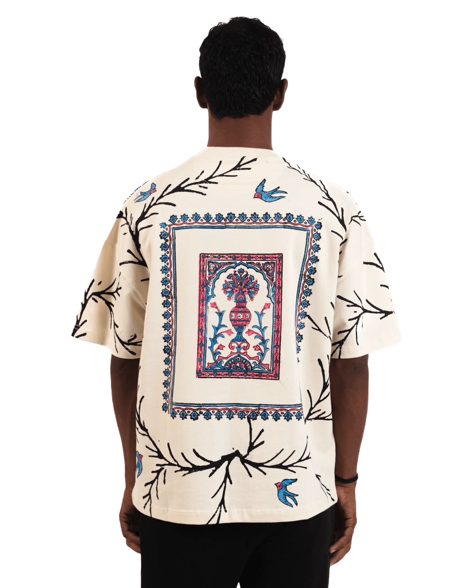 "Vase of life" hand block printed T-shirt - Image 2