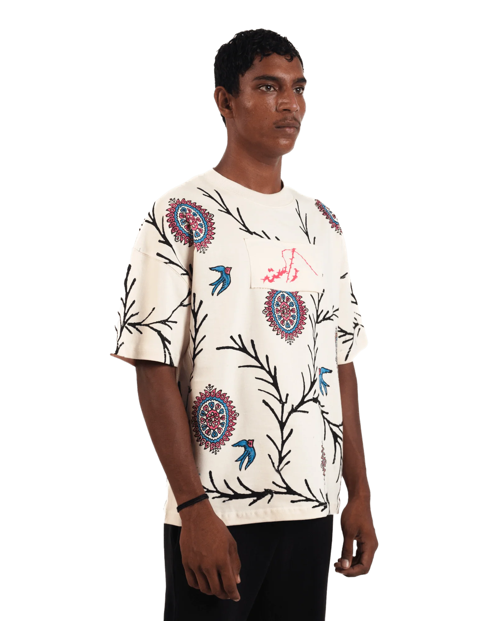 "Vase of life" hand block printed T-shirt - Image 3