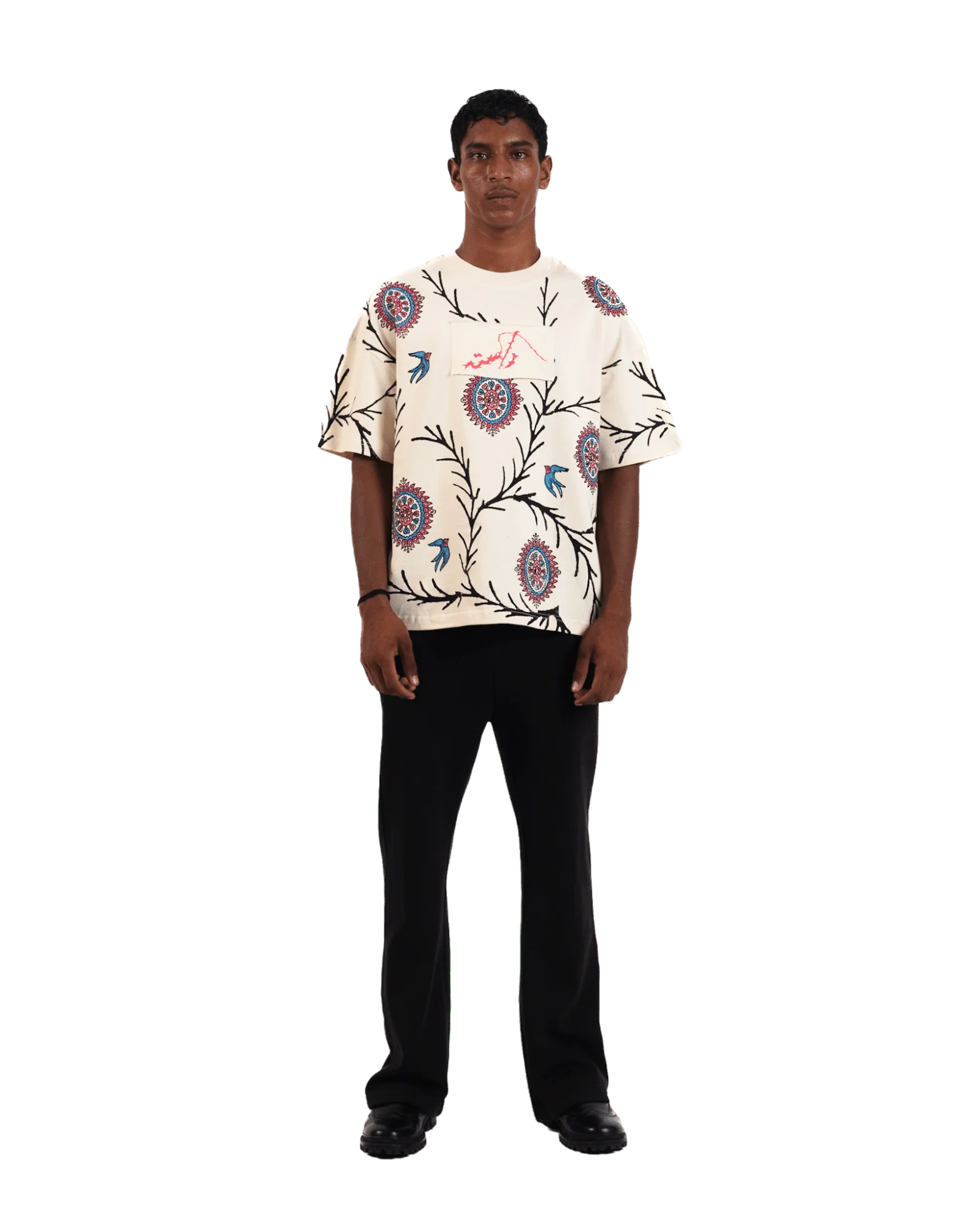 "Vase of life" hand block printed T-shirt - Image 4