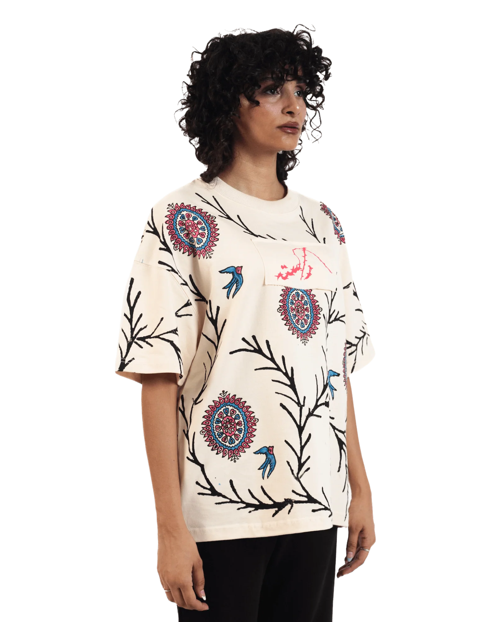 "Vase of life" hand block printed T-shirt - Image 8