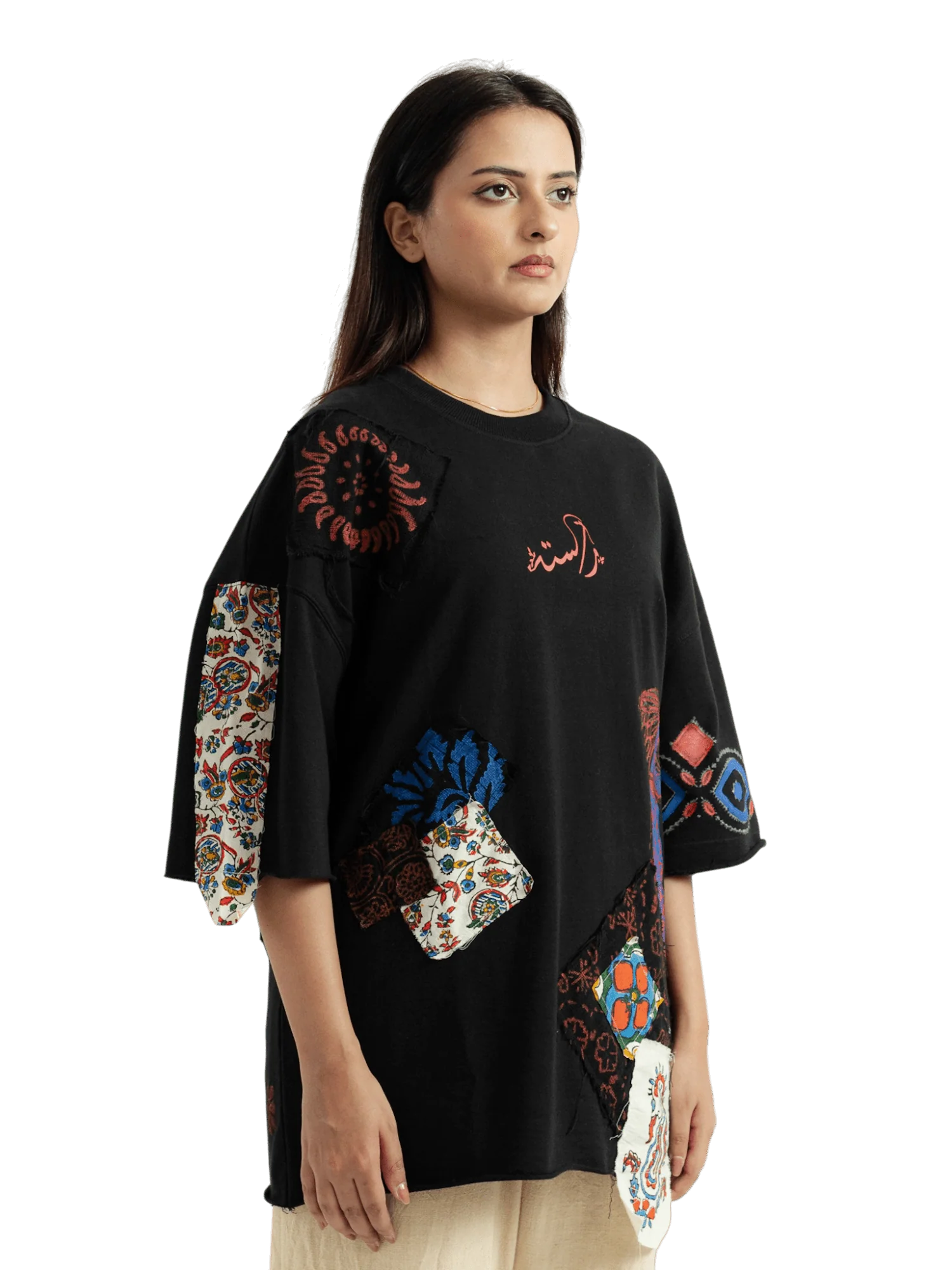 "The gaze" patchwork T-shirt - Image 10