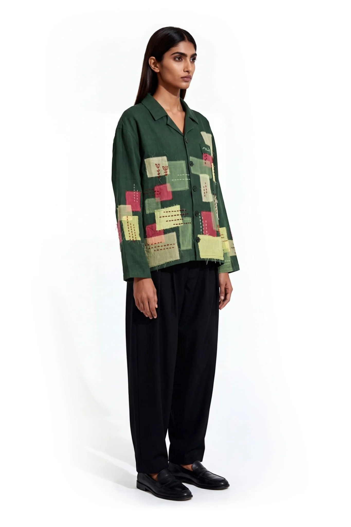 Threaded layers khaddar button-down - Image 10