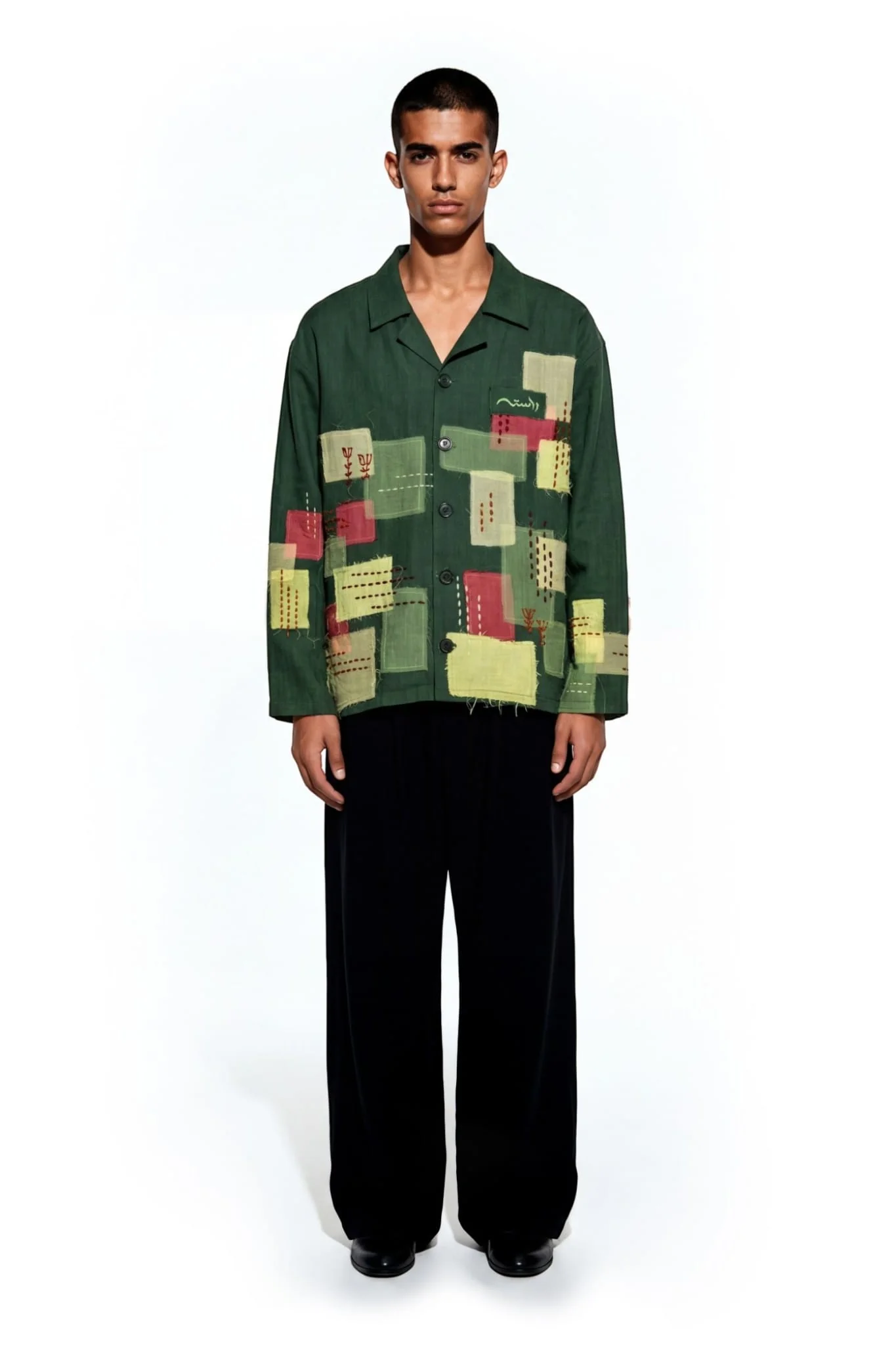 Threaded layers khaddar button-down - Image 4