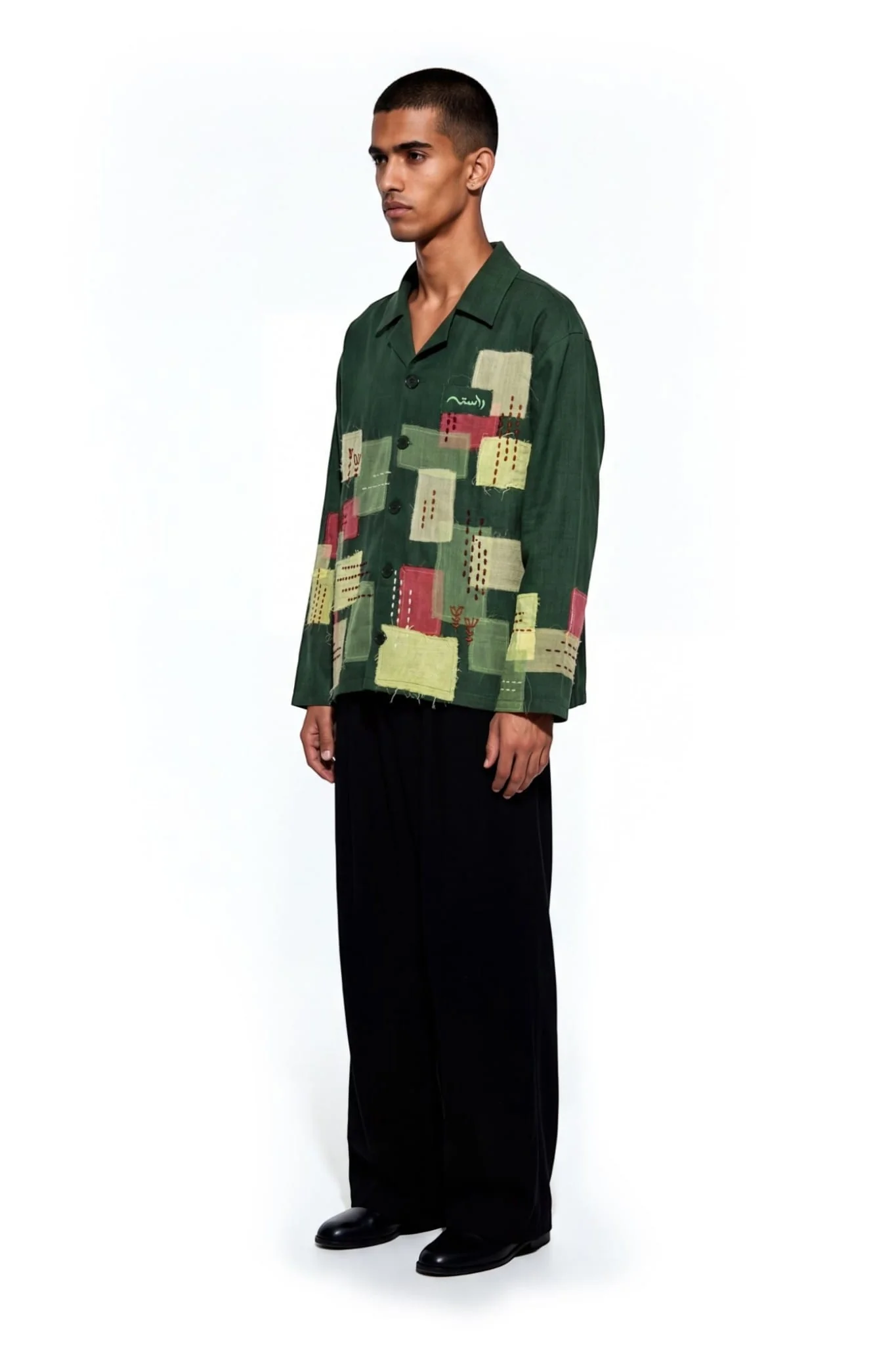 Threaded layers khaddar button-down - Image 6