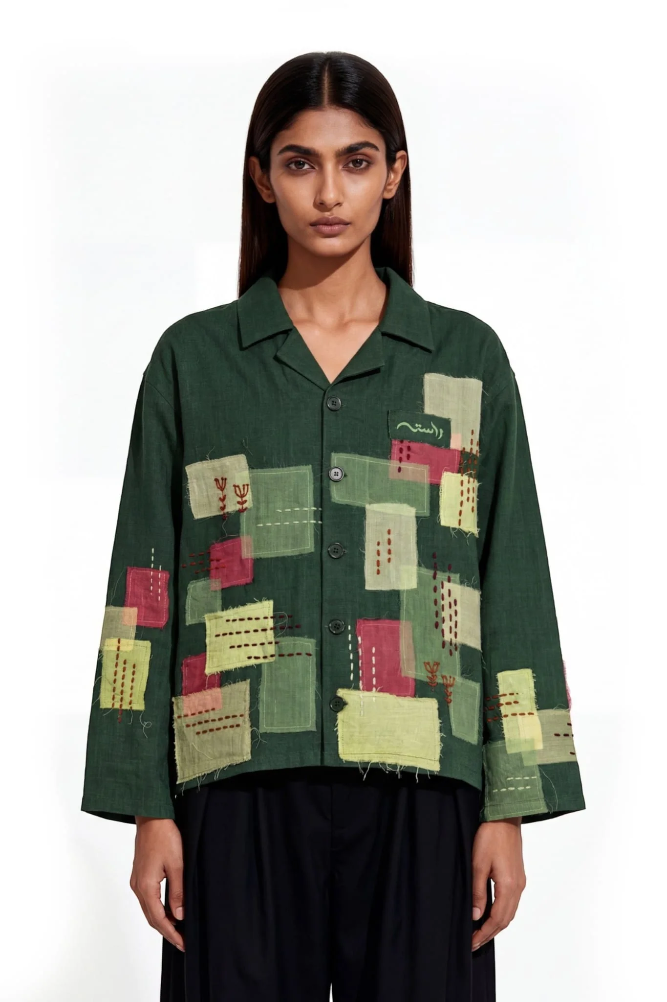 Threaded layers khaddar button-down - Image 7
