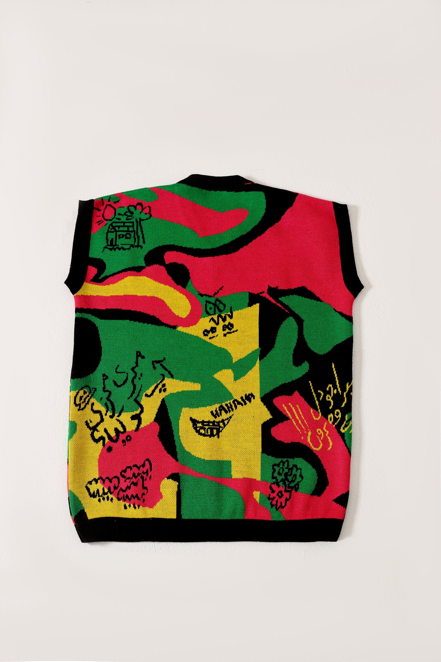 "Cartoon mind" knit vest - Image 5