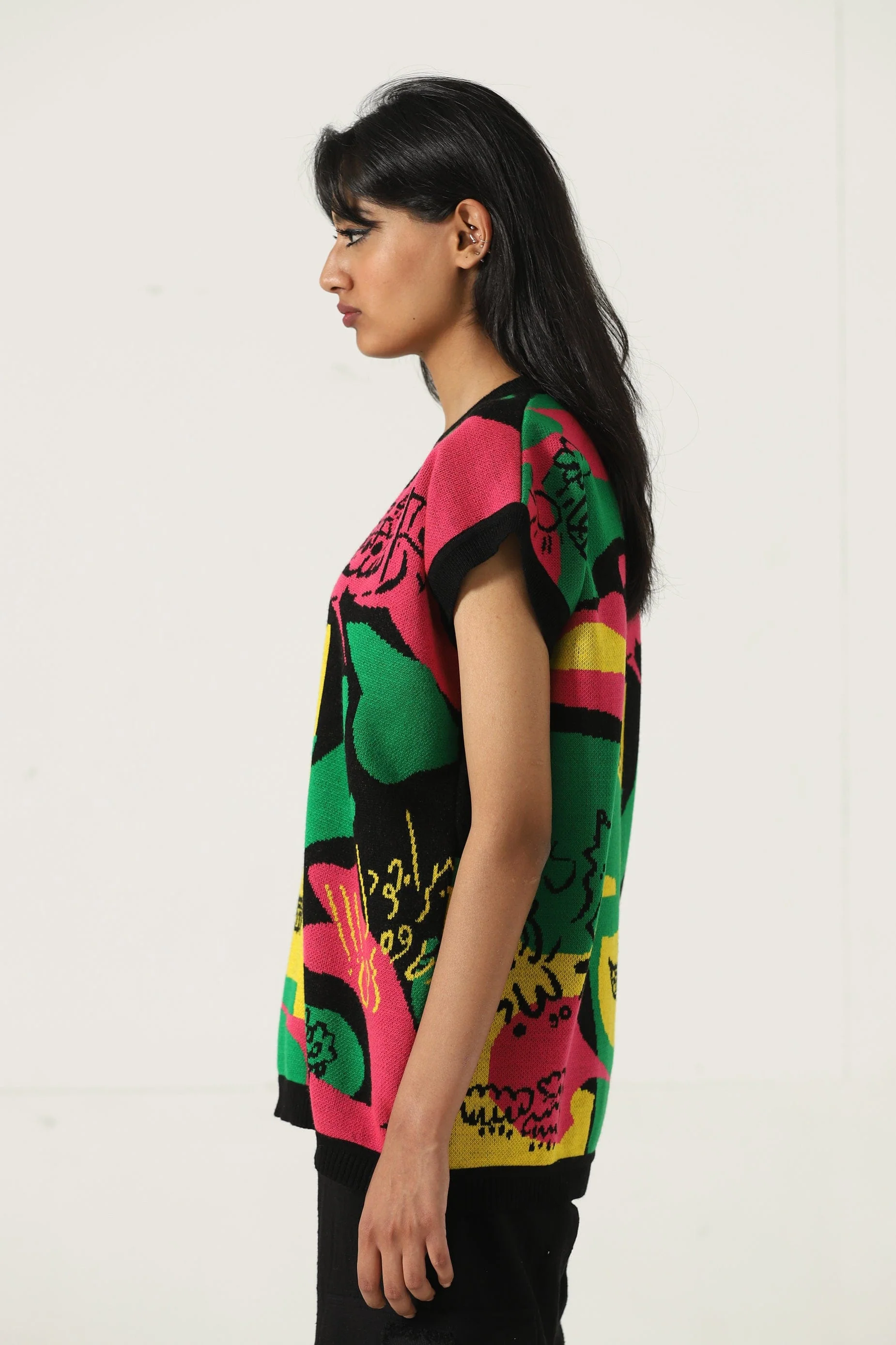 "Cartoon mind" knit vest - Image 9