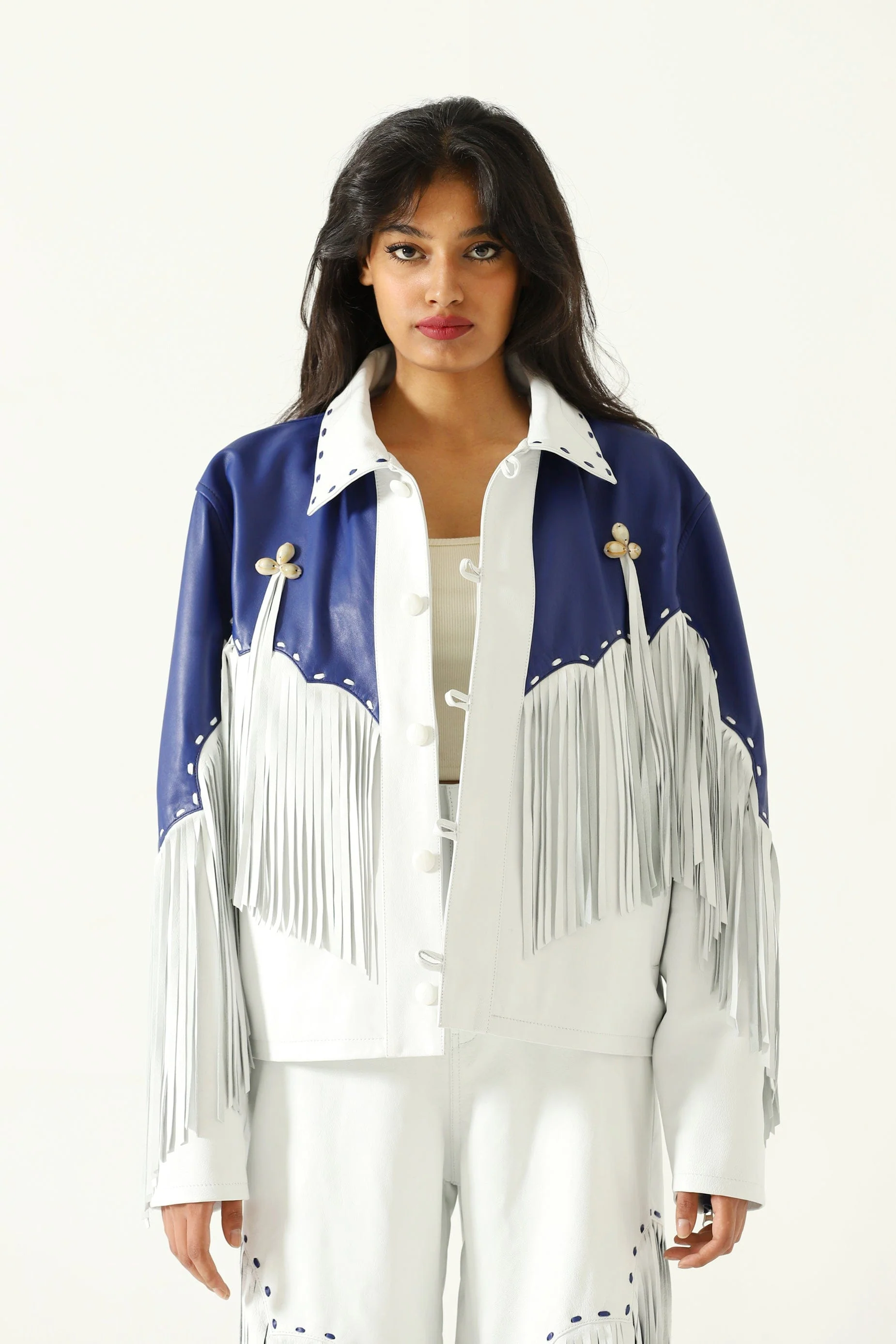 Fringed leather jacket - Image 3
